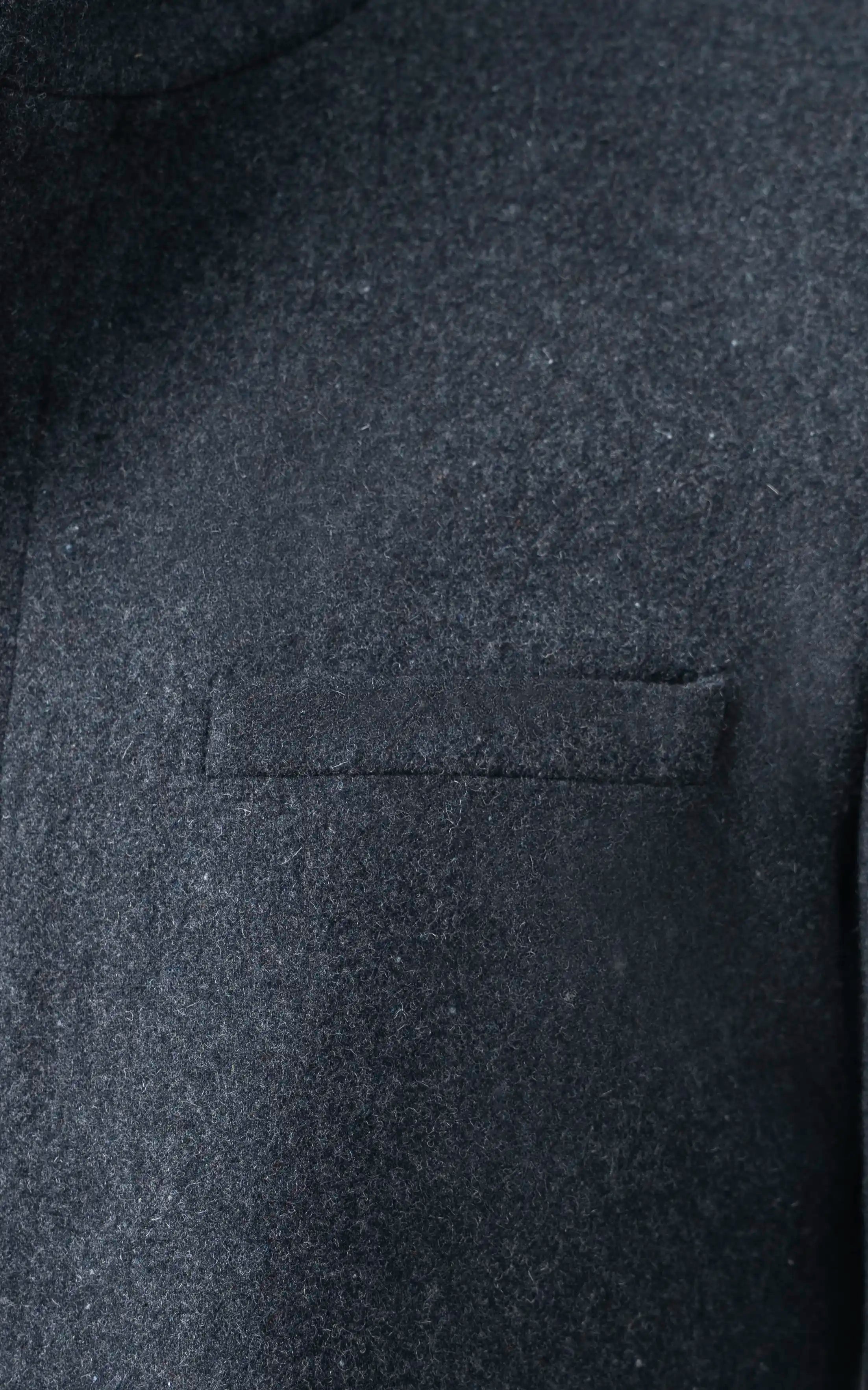 Men’s Stand-Collar Long Coat Charcoal