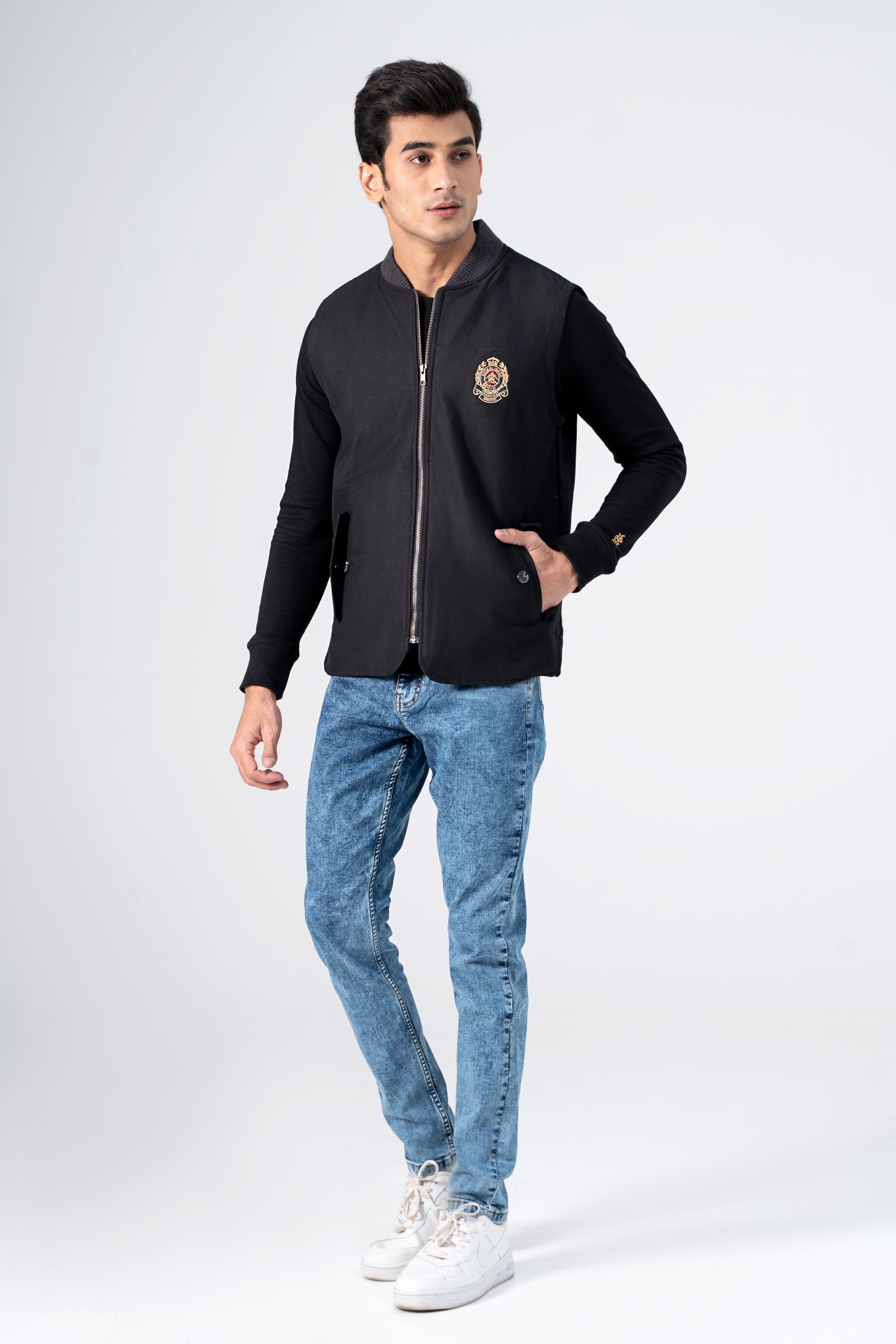Quilted Wadded Jacket Black