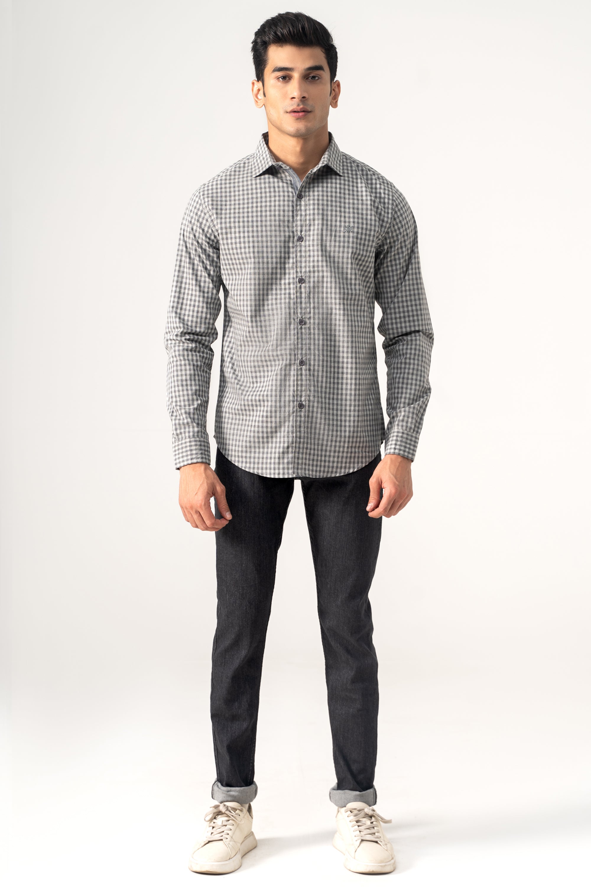CASUAL SHIRT GREY CHECK