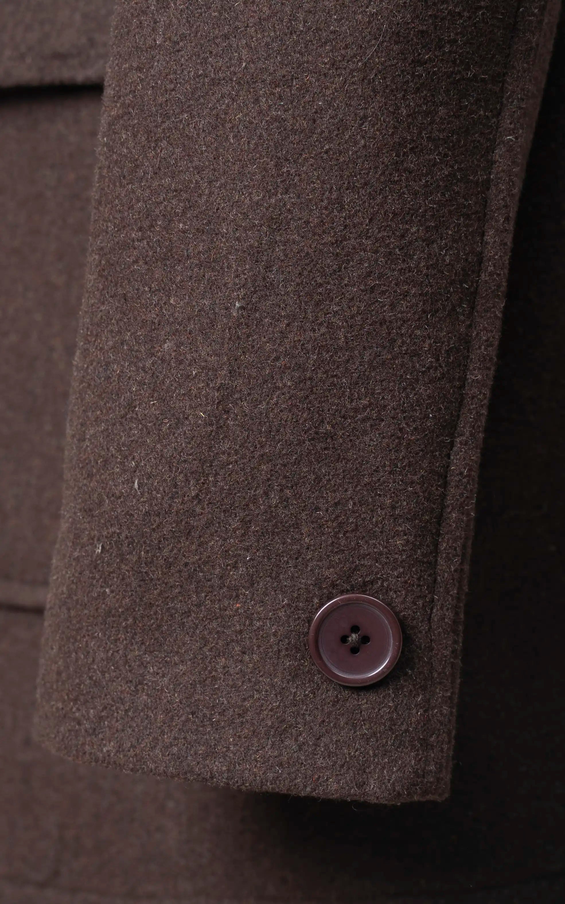 Men’s Stand-Collar Long Coat Dark Brown