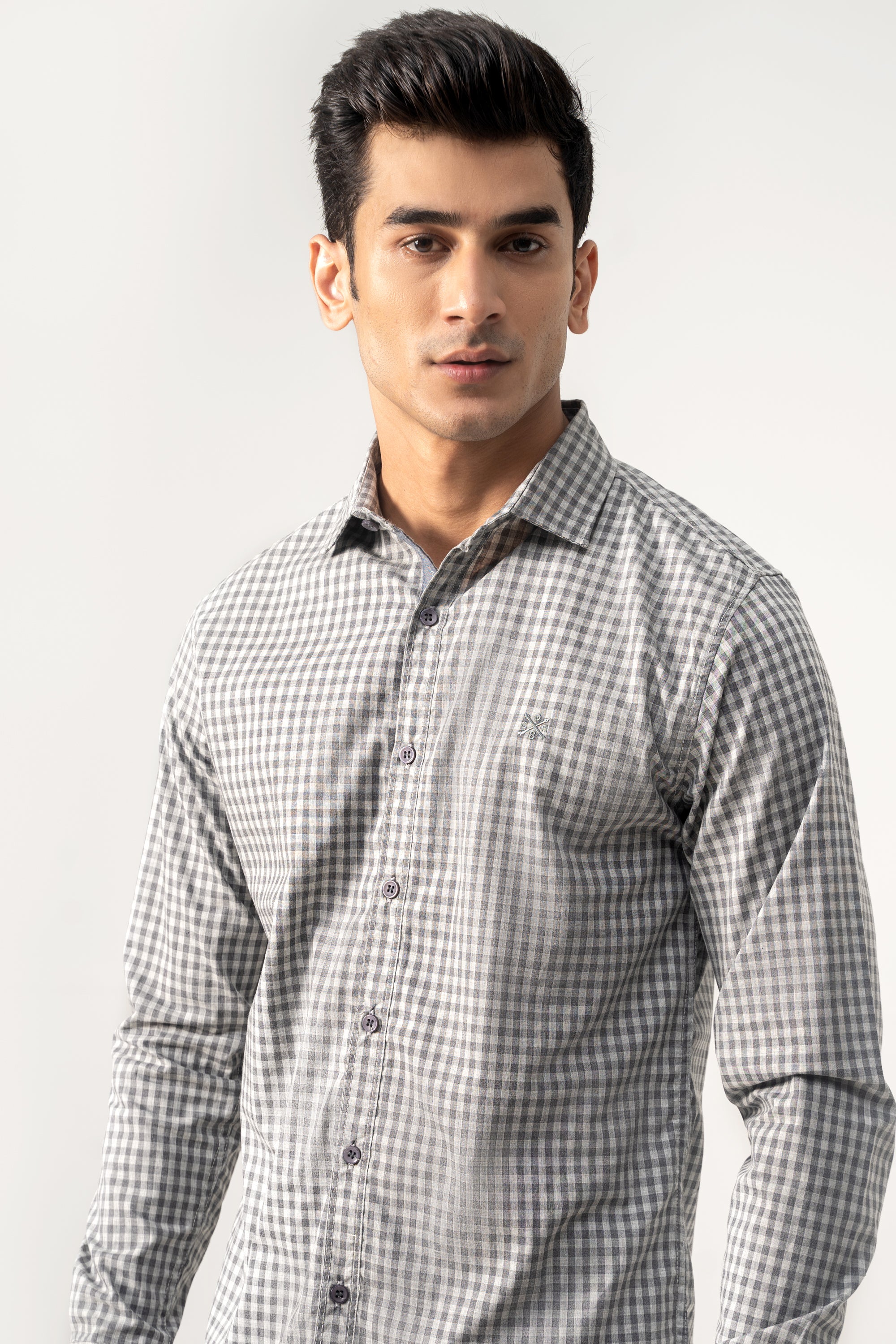 CASUAL SHIRT GREY CHECK