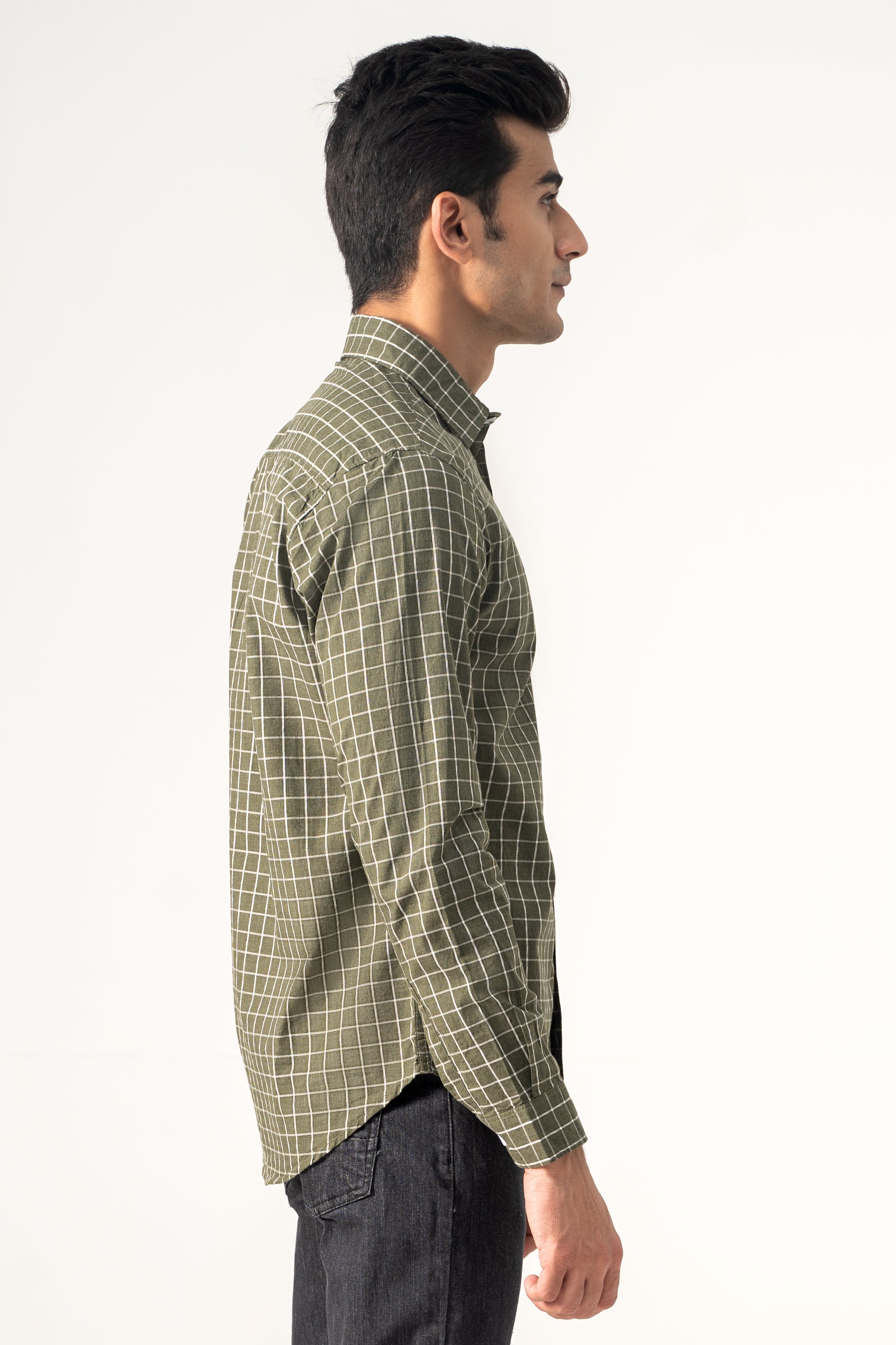 CASUAL SHIRT OLIVE CHECK