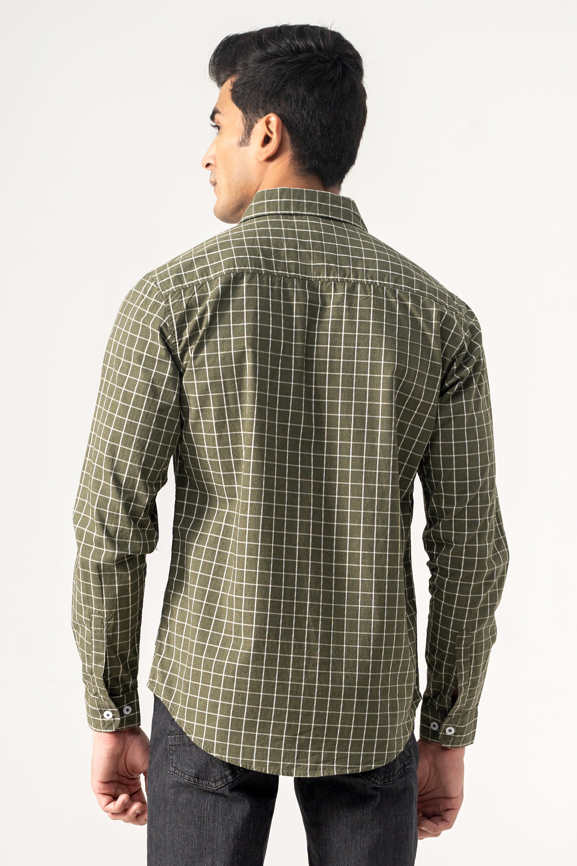 CASUAL SHIRT OLIVE CHECK