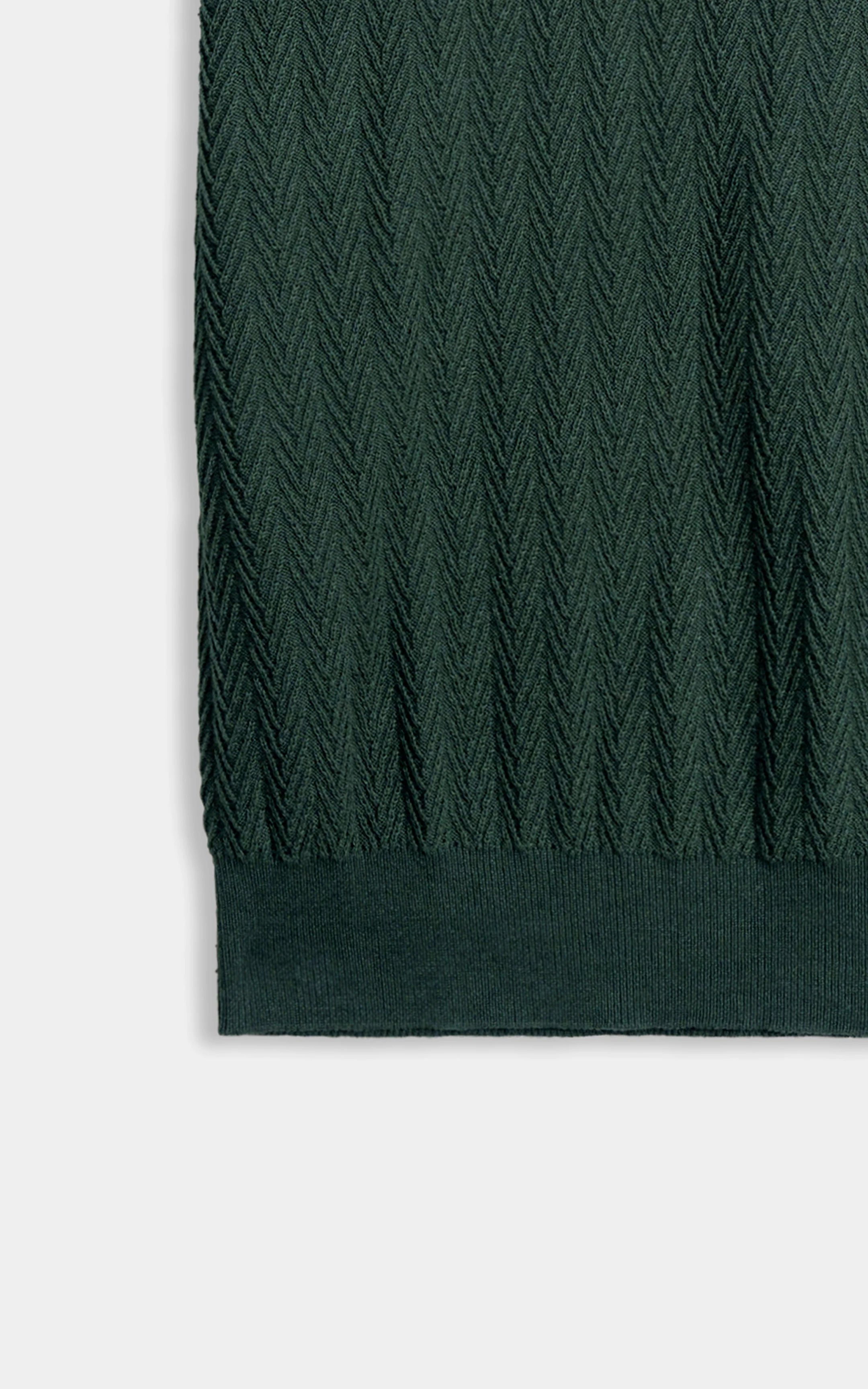 SWEATER KNIT SELF STRIPED CREW NECK T SHIRT GREEN