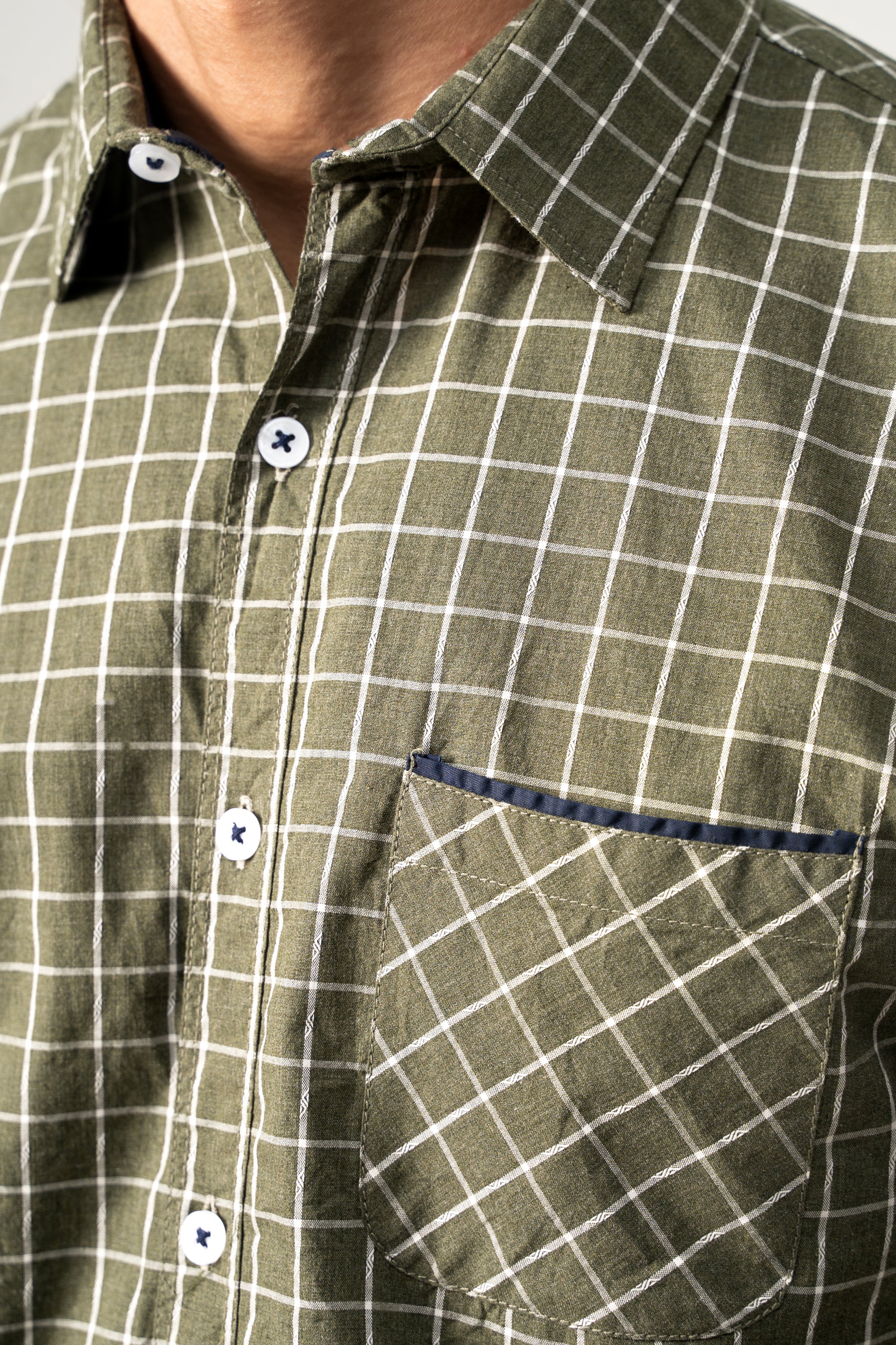 CASUAL SHIRT OLIVE CHECK