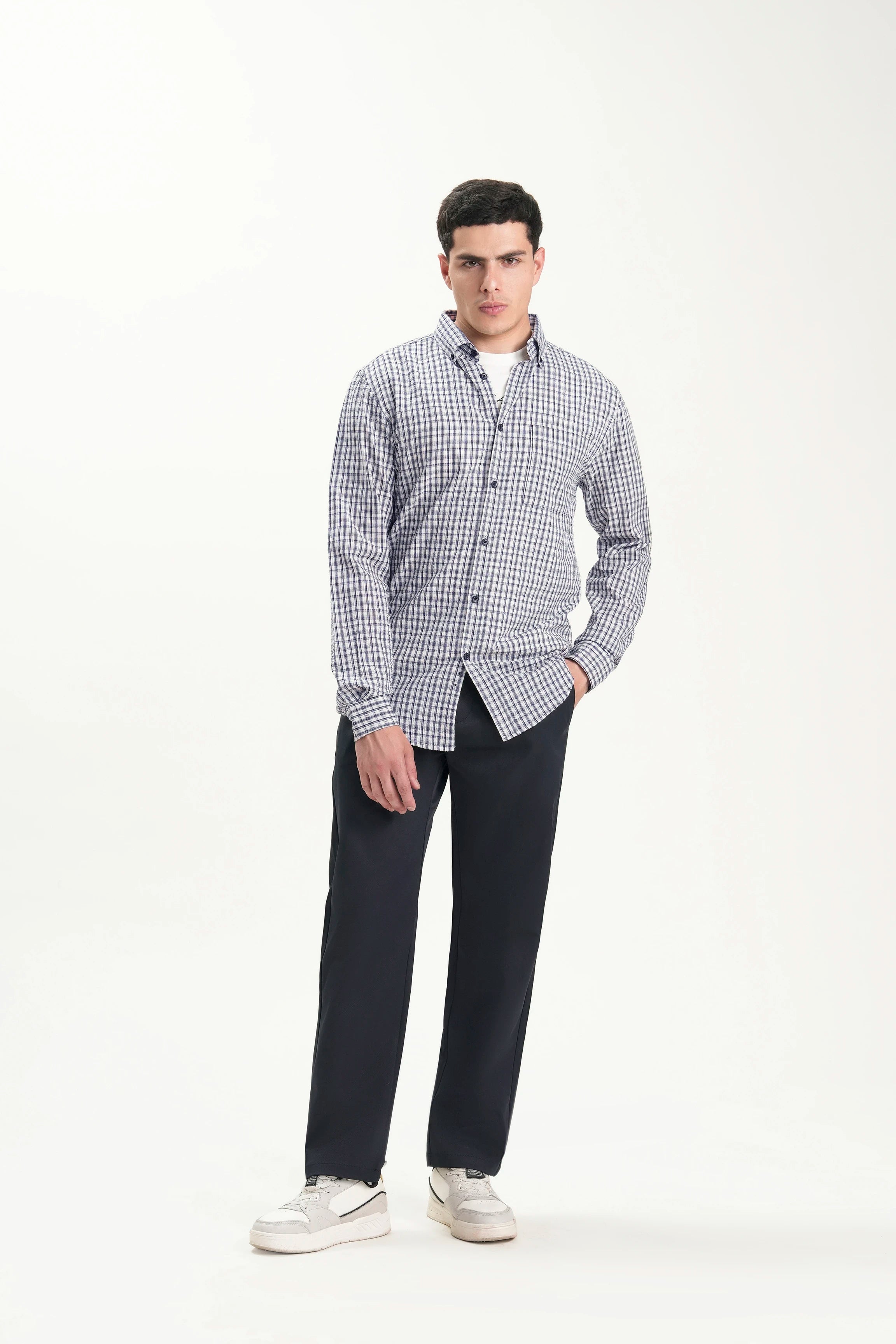 SMART FIT CASUAL SHIRT BEIGE CHECK