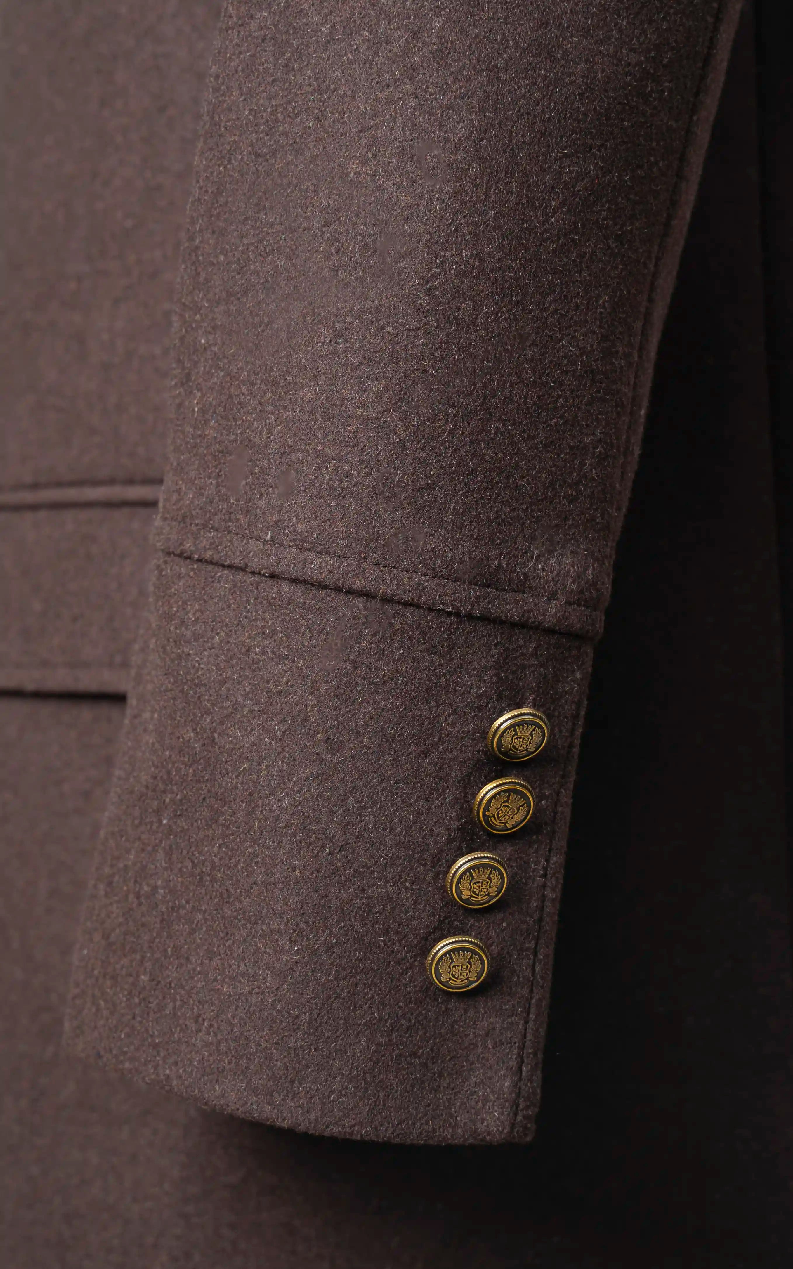 Double-Breasted Long Coat Olive