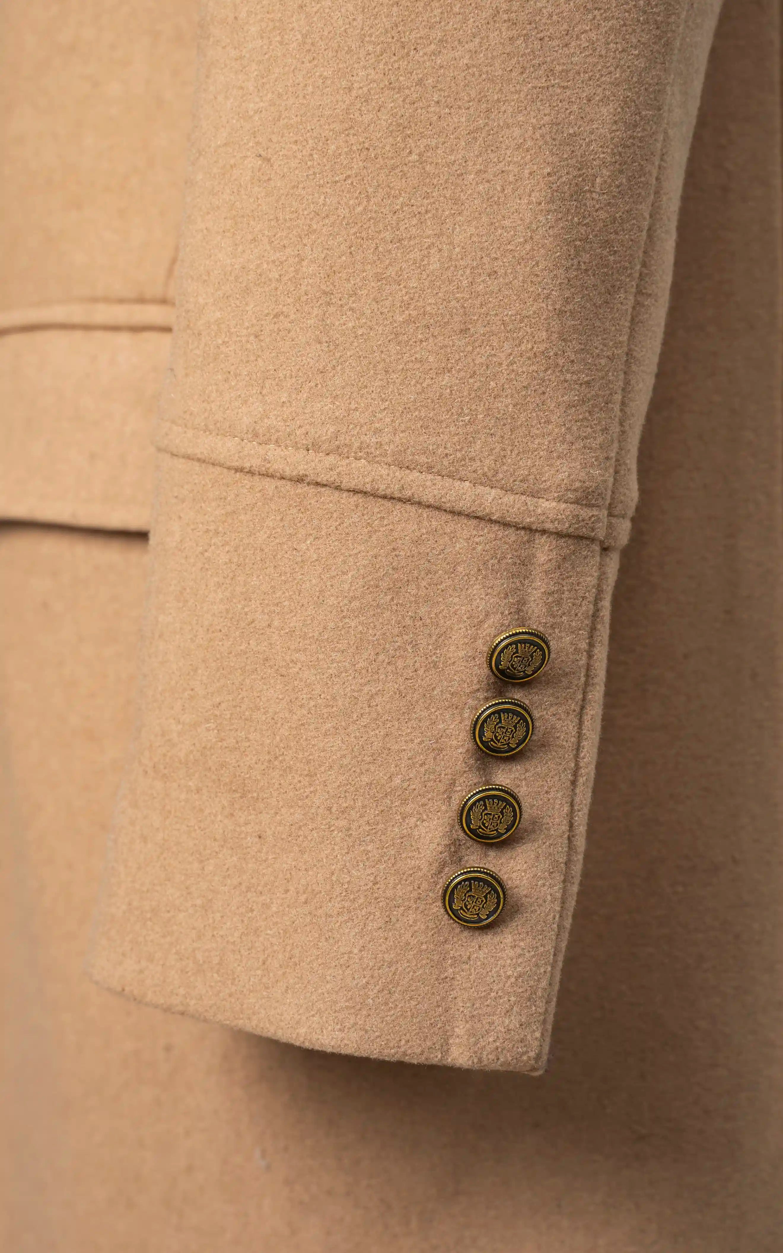 Double-Breasted Long Coat khaki