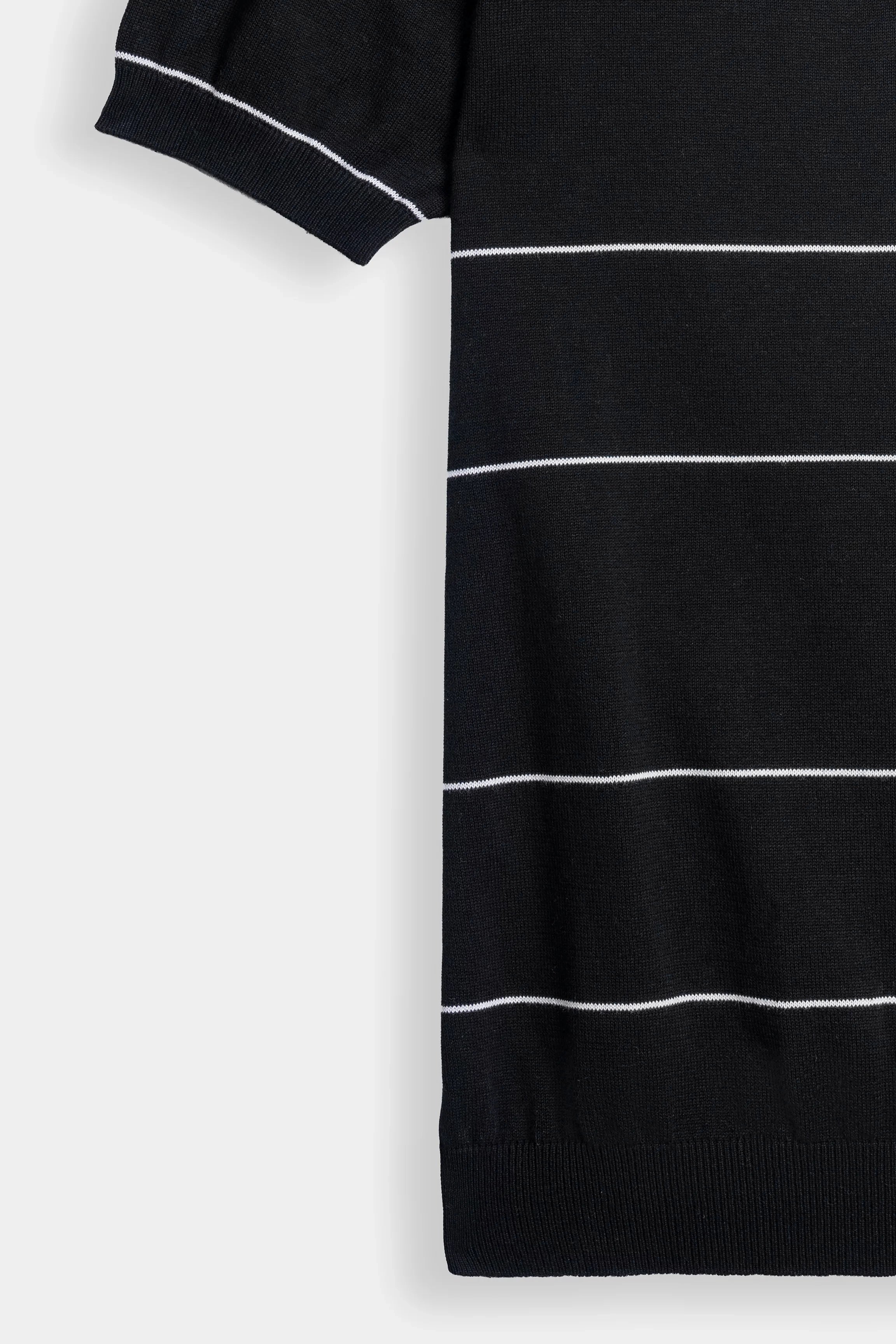 SWEATER KNIT ZIPPER POLO BLACK