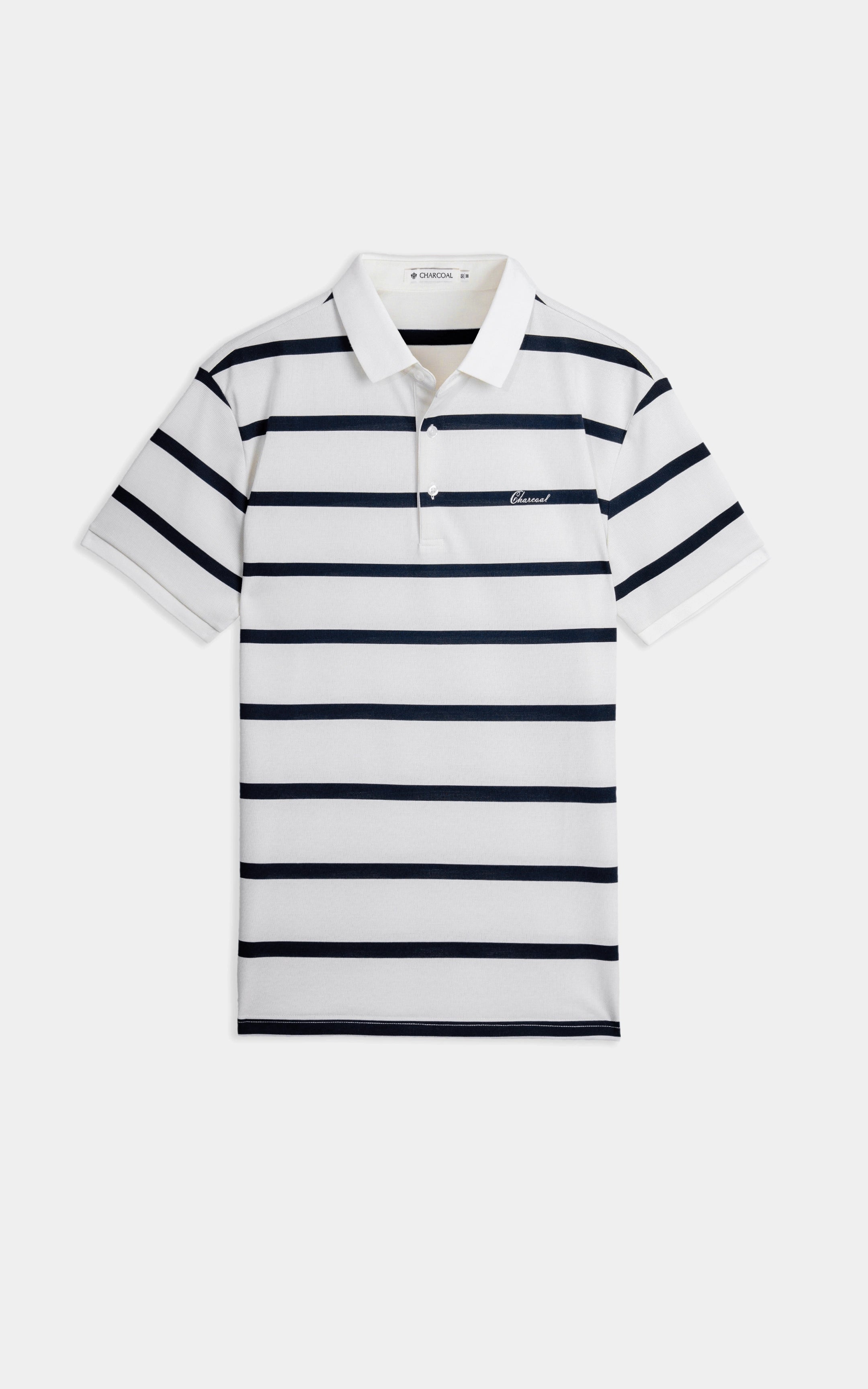 SMART FIT CLASSIC PREMIUM STRIPED POLO SHIRT WHITE