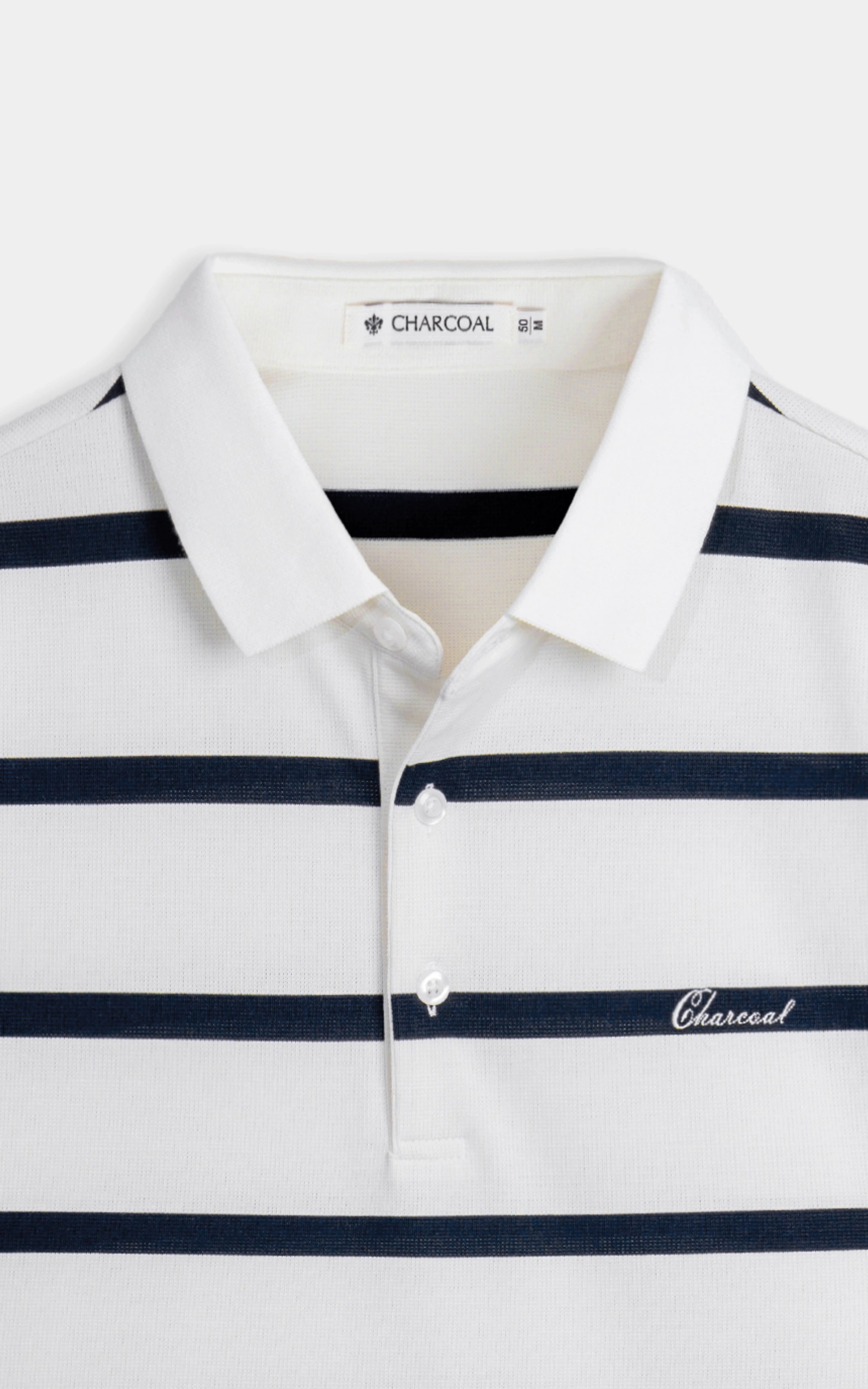 SMART FIT CLASSIC PREMIUM STRIPED POLO SHIRT WHITE