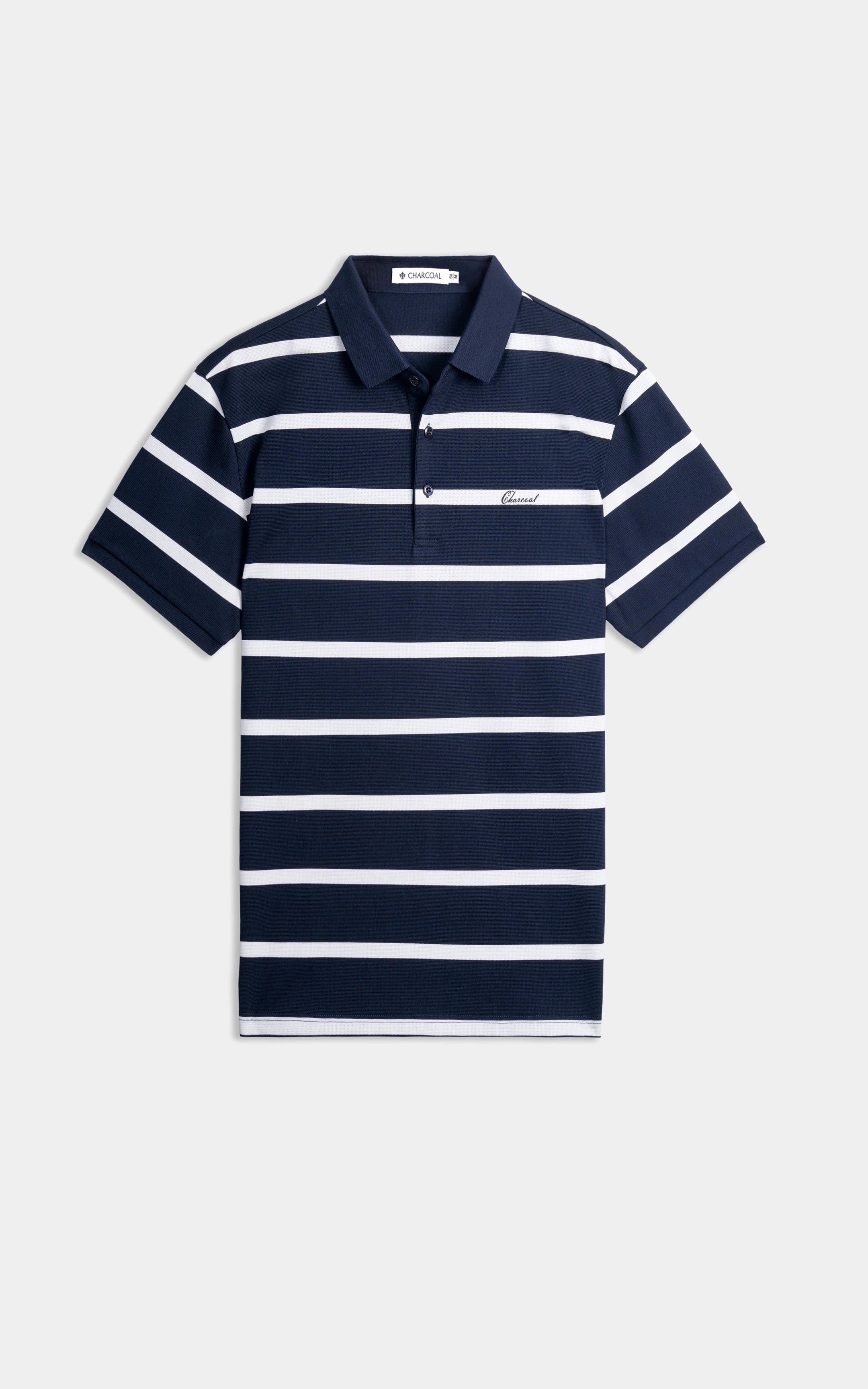 SMART FIT CLASSIC PREMIUM STRIPED POLO SHIRT NAVY