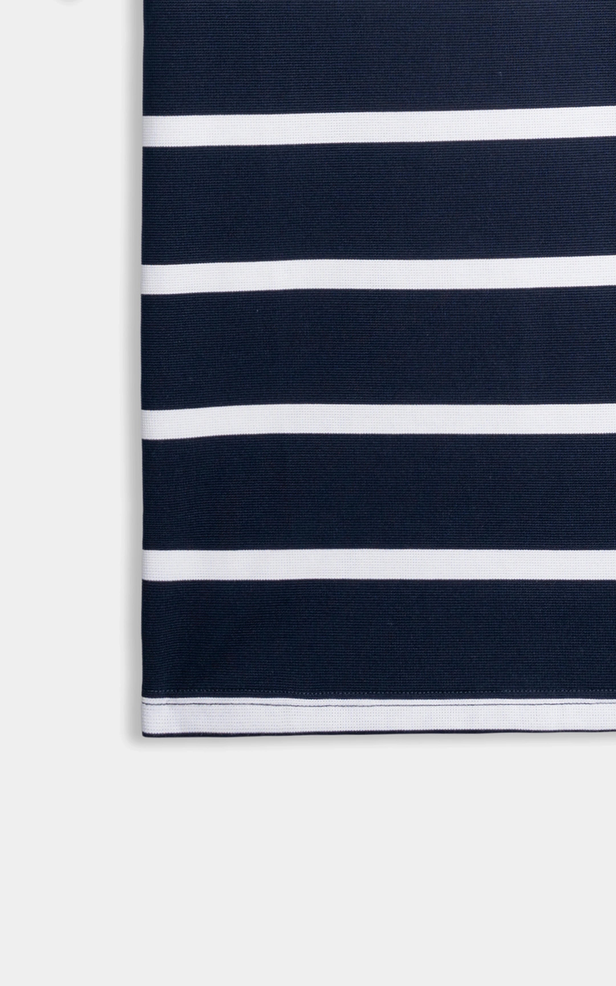 SMART FIT CLASSIC PREMIUM STRIPED POLO SHIRT NAVY