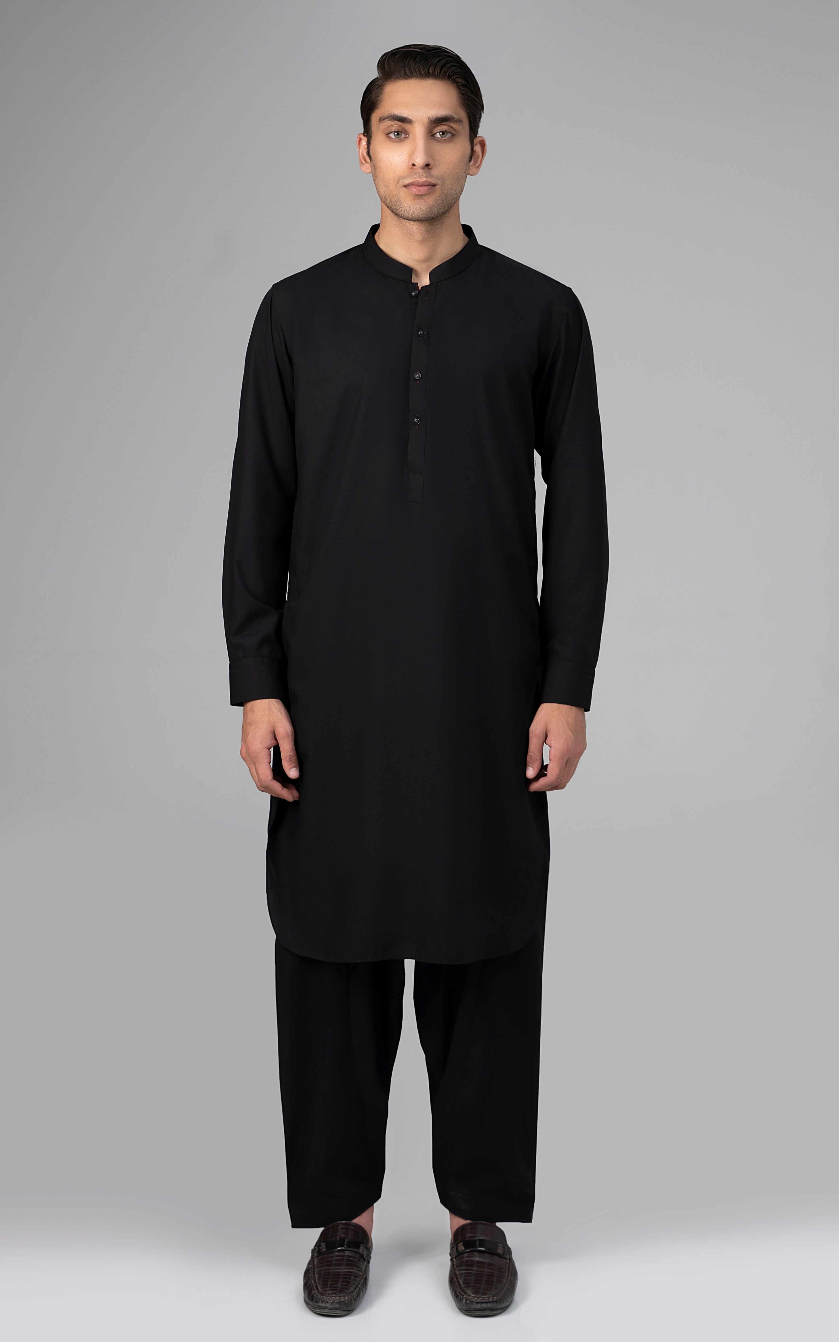 TEXTURED BLENDED WASH & WEAR - SIGNATURE COLLECTION BLACK