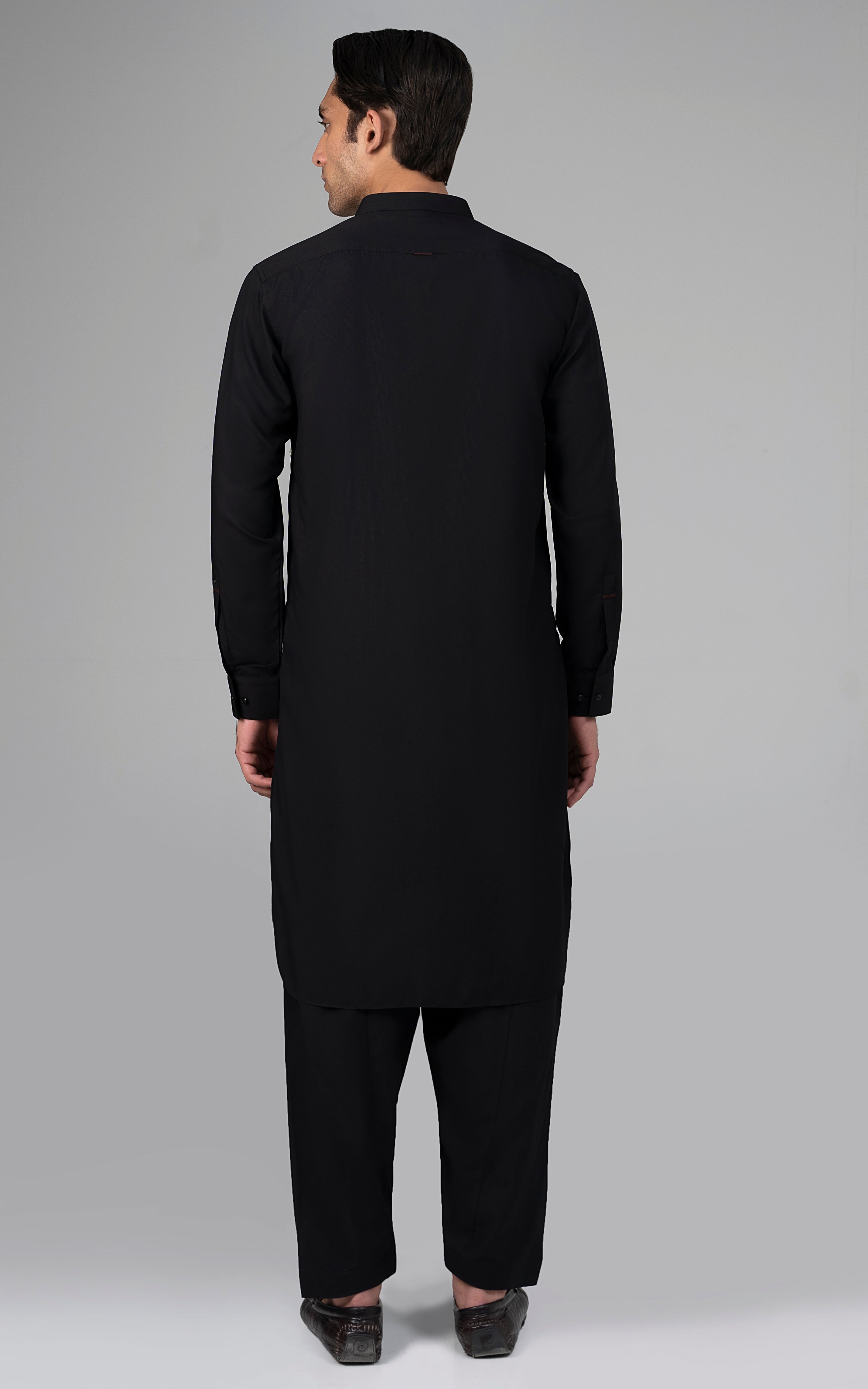TEXTURED BLENDED WASH & WEAR - SIGNATURE COLLECTION BLACK