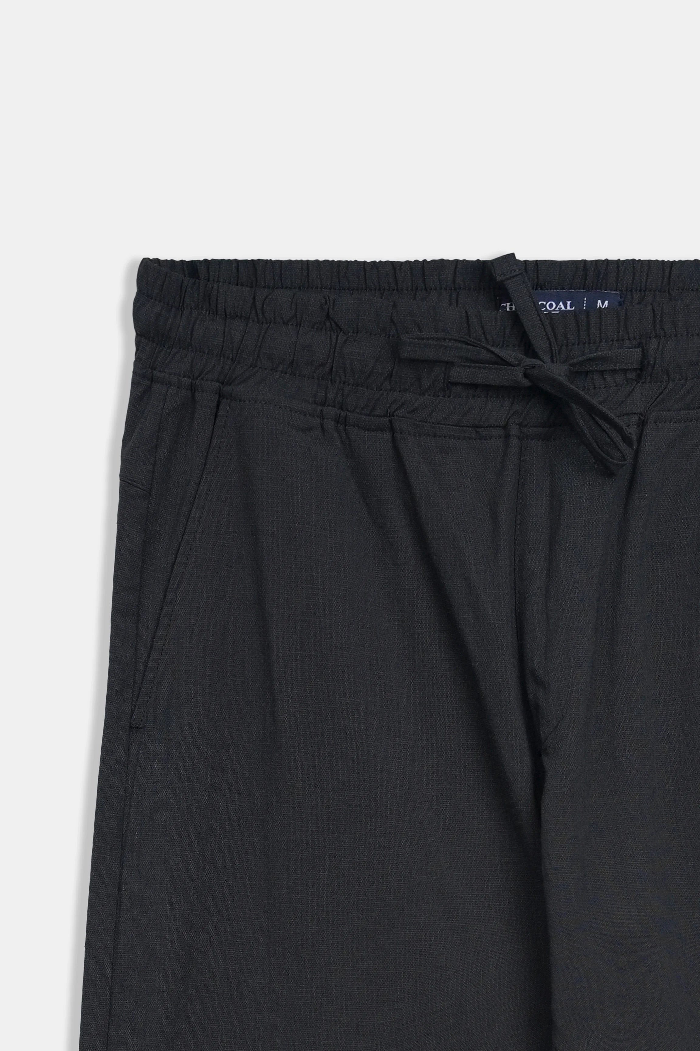 LOOSE FIT TROUSER WITH ELASTICATED WASTBAND BLACK