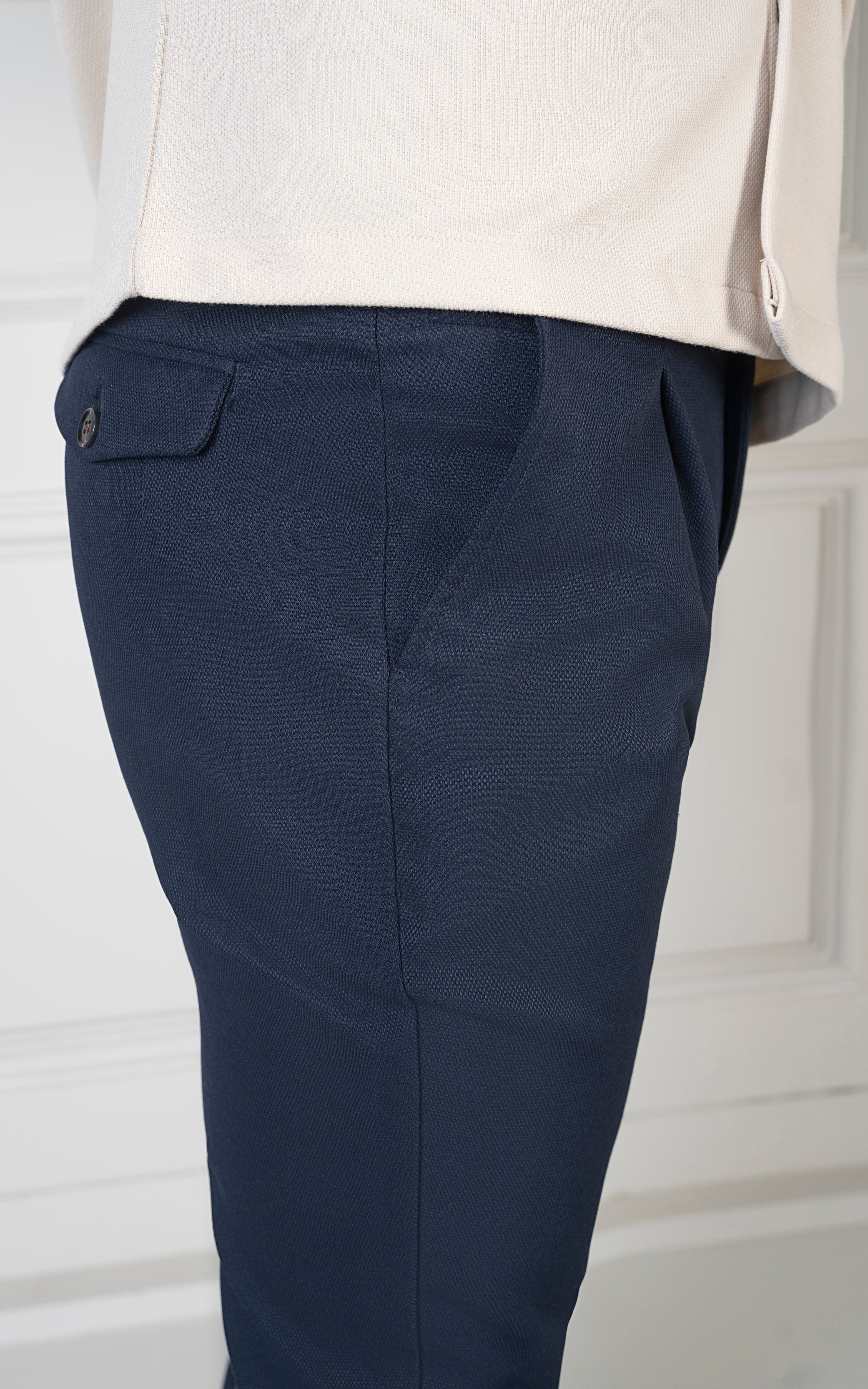 SMART FIT DOBBY PANT NAVY
