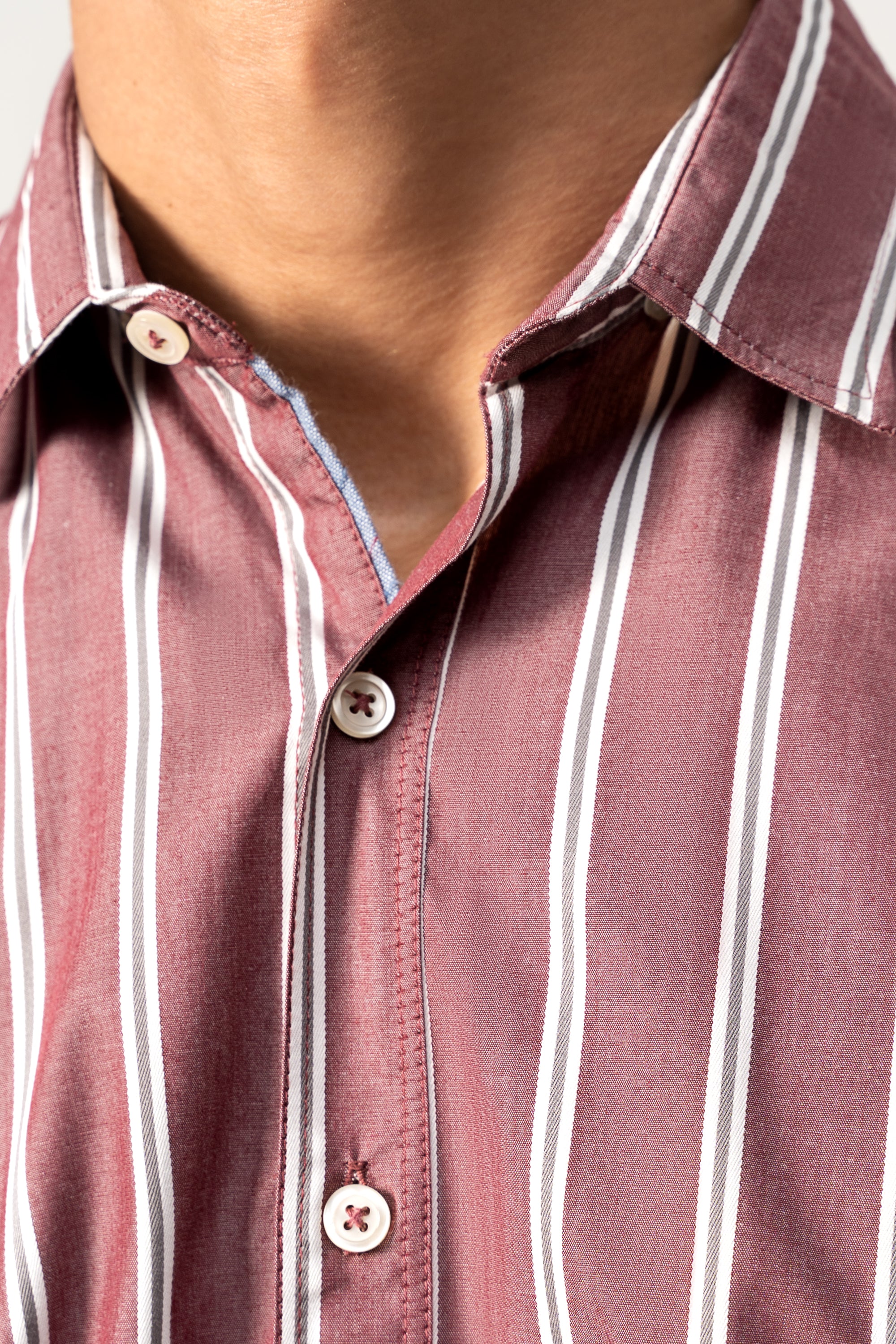 CASUAL SHIRT MAROON STRIPES