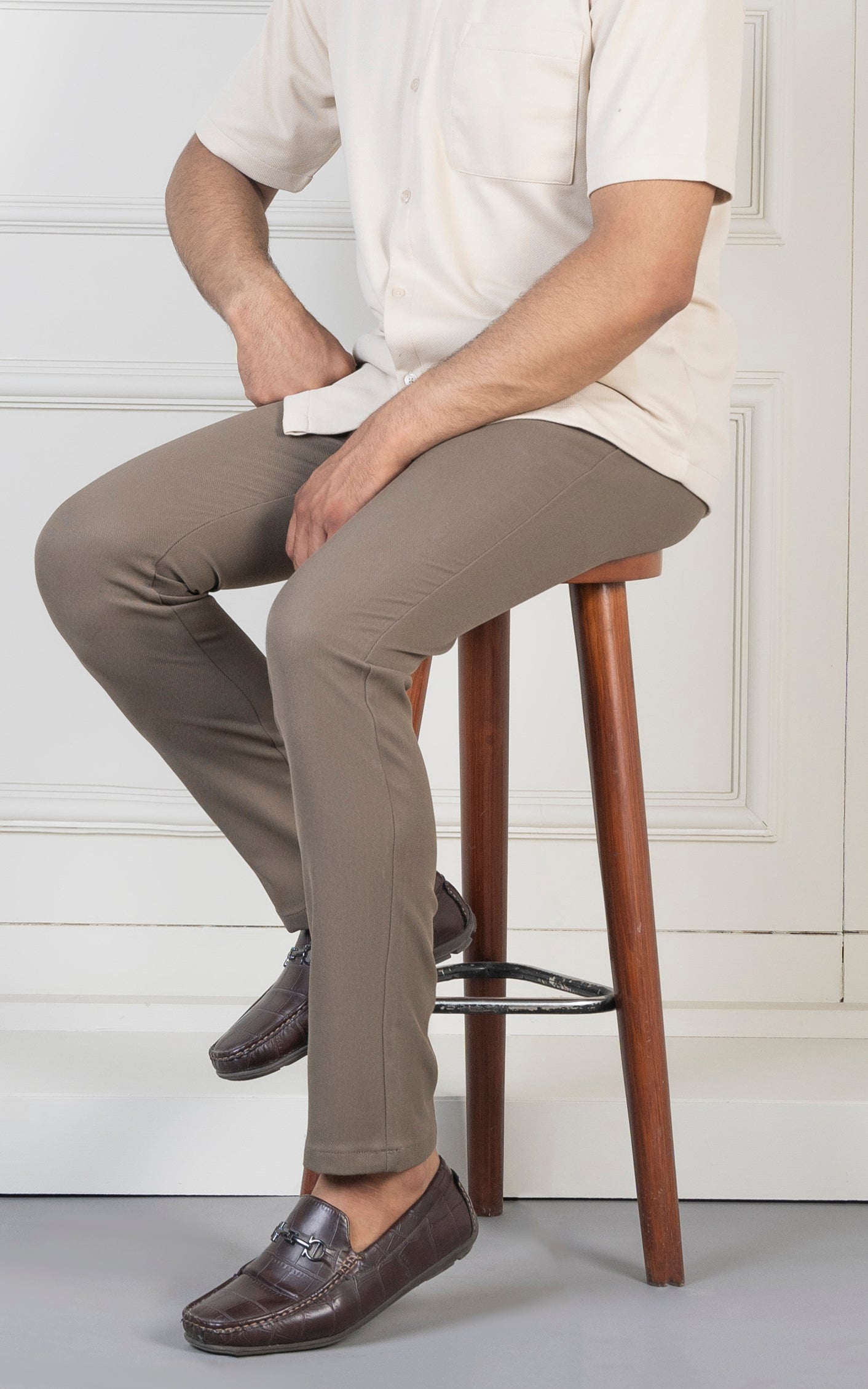 SMART FIT DOBBY PANT LIGHT OLIVE
