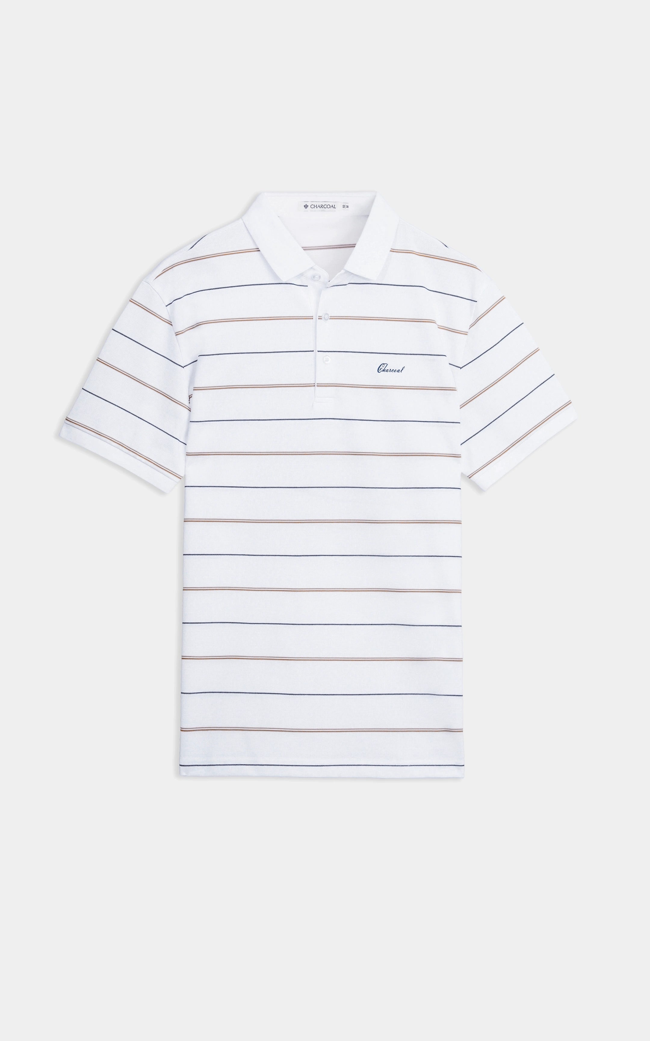 SMART FIT CLASSIC PREMIUM STRIPED POLO SHIRT WHITE