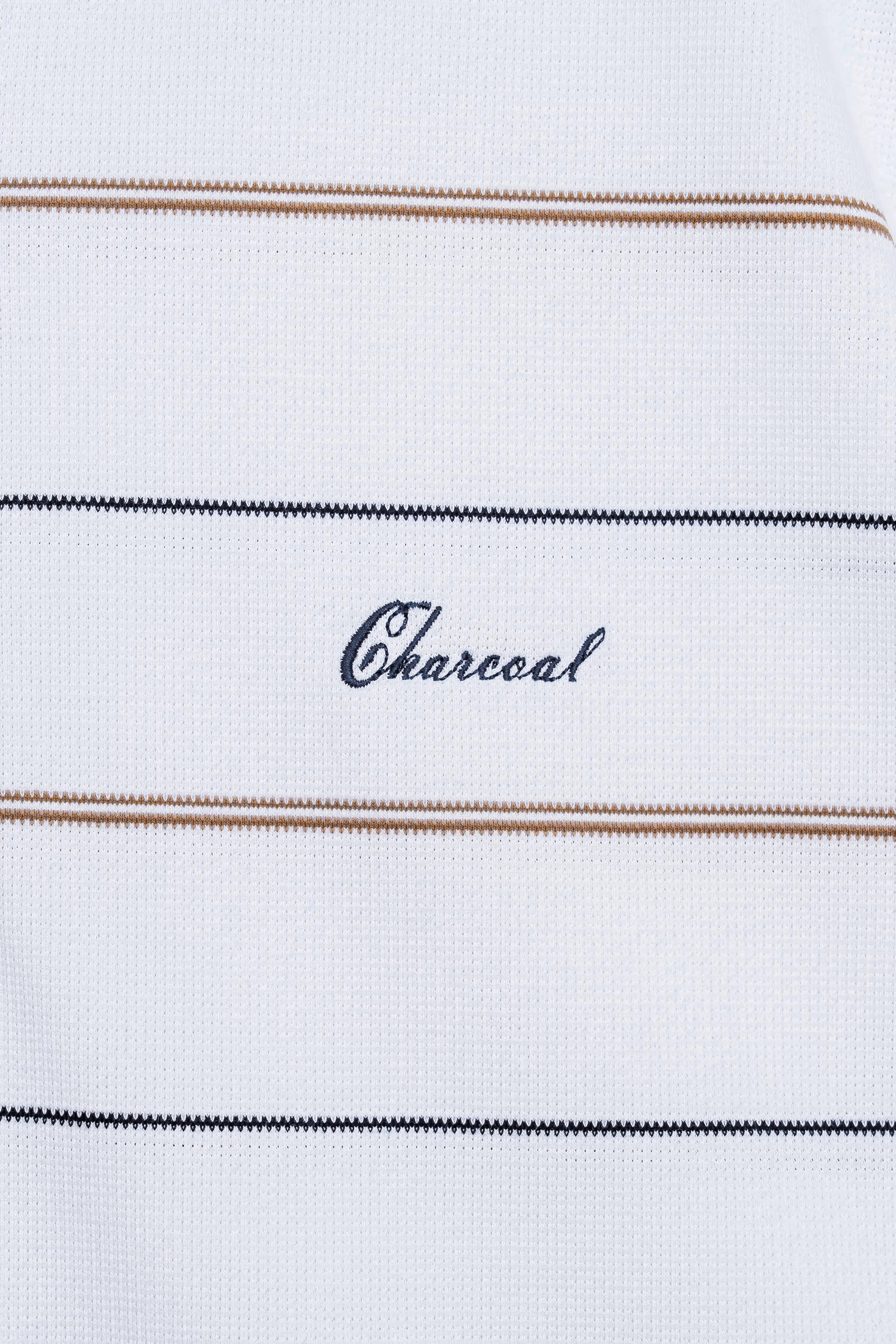 SMART FIT CLASSIC PREMIUM STRIPED POLO SHIRT WHITE