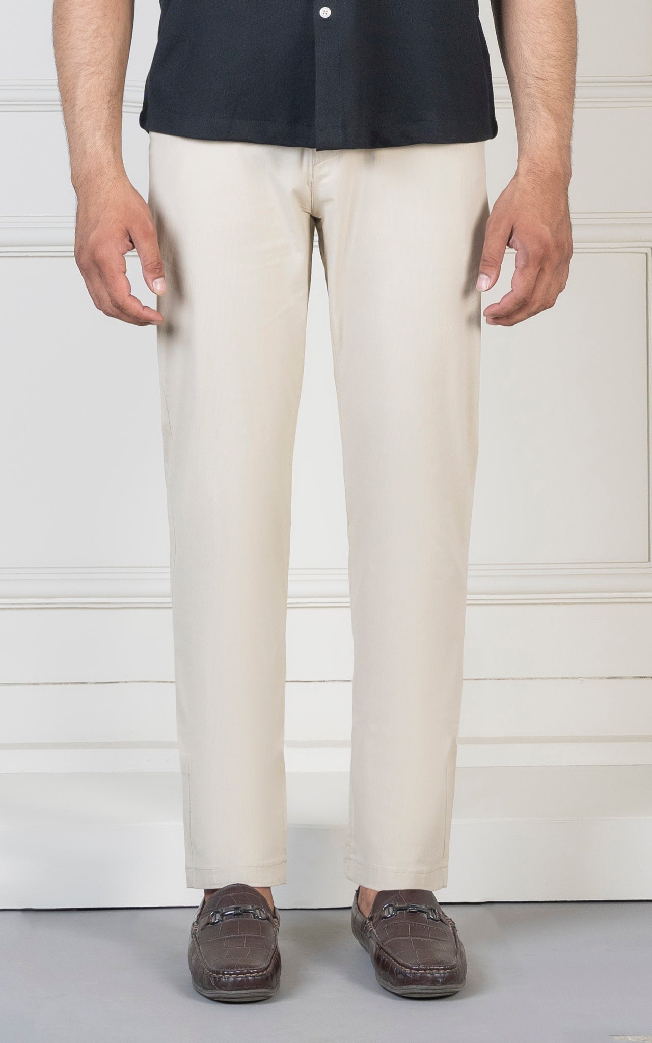 SMART FIT TEXTURED PANT LIGHT KHAKI