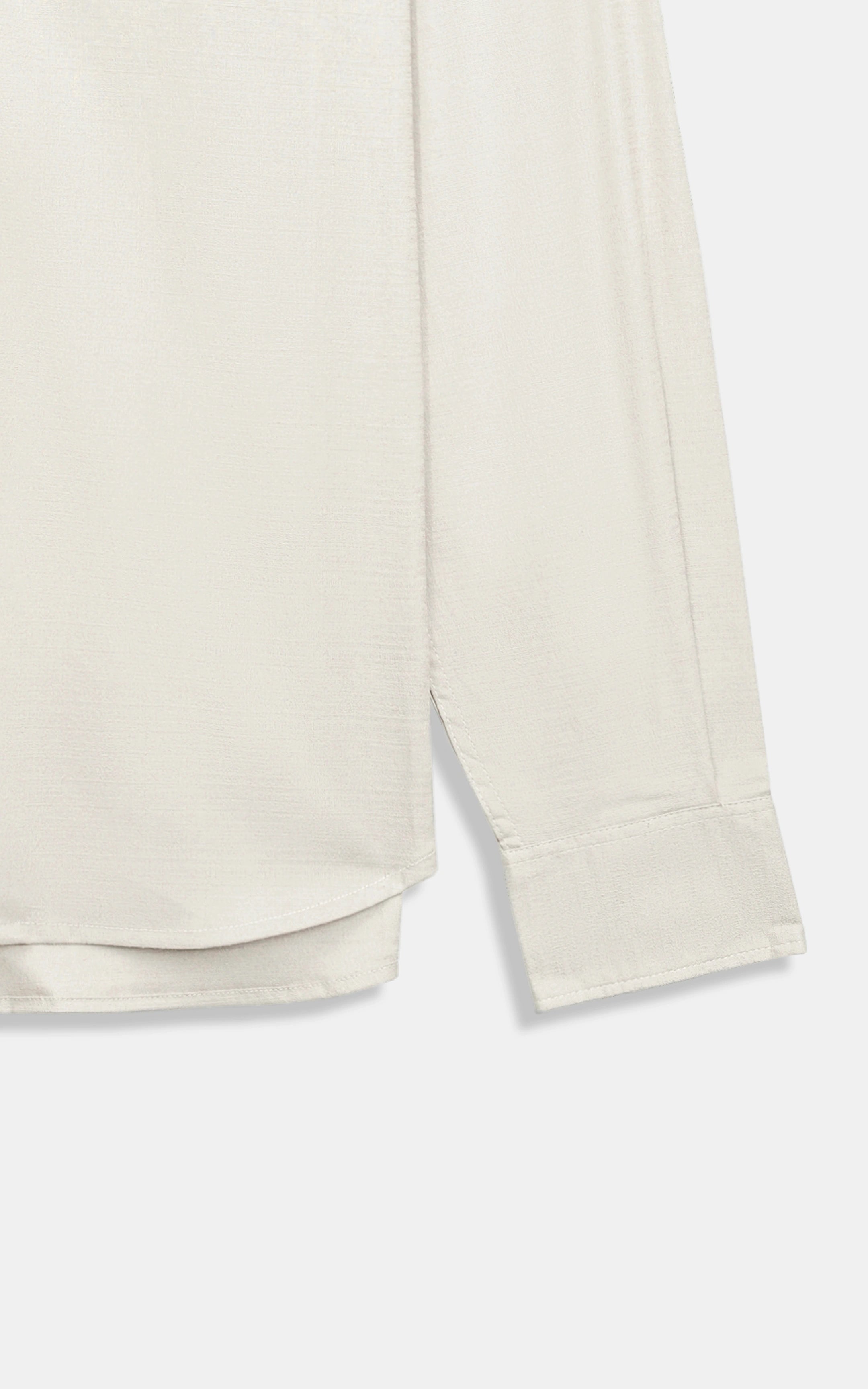 Light beige casual shirt sleeve hem and cuff details