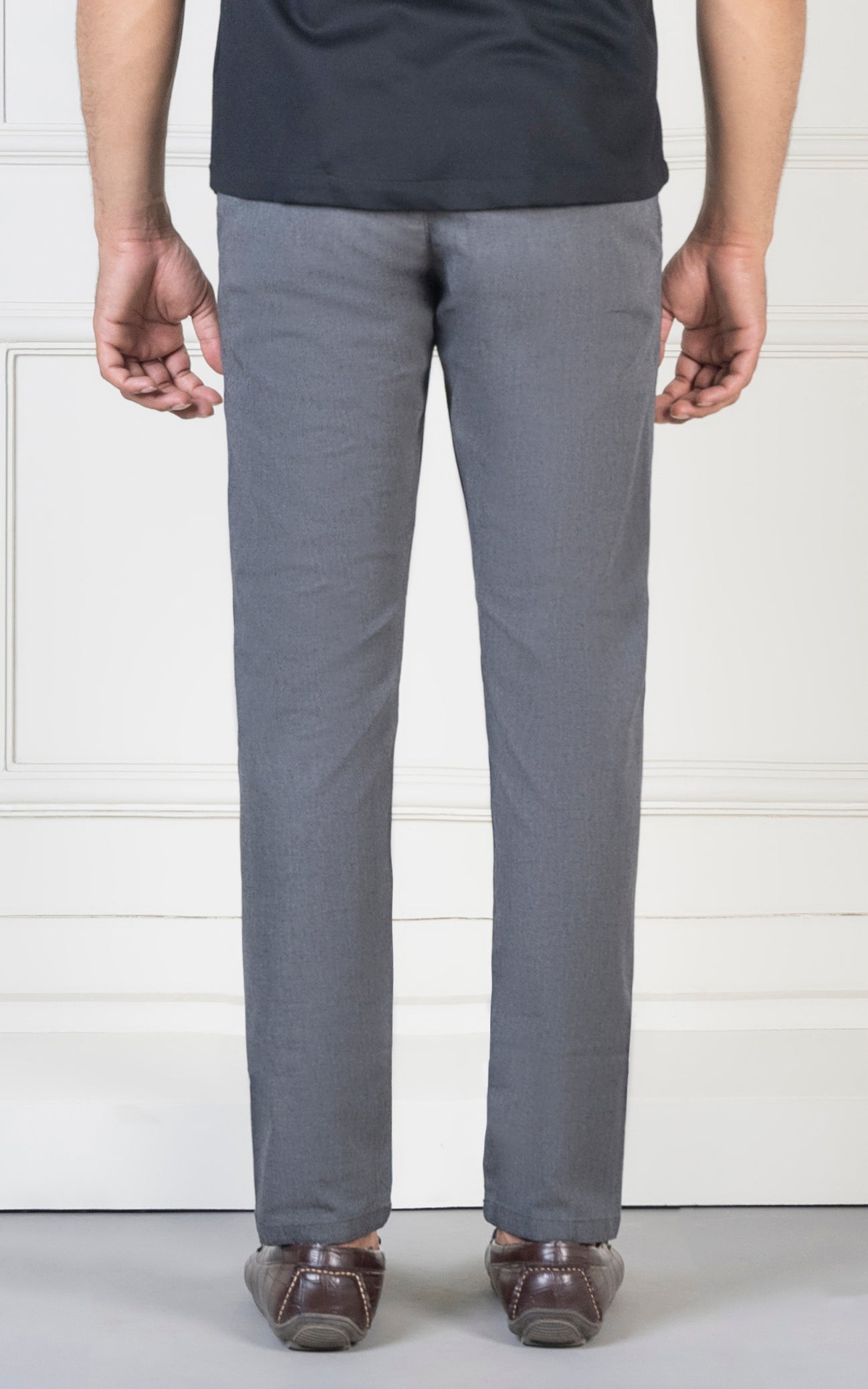 SLIM FIT TEXTURED PANT CHARCOAL