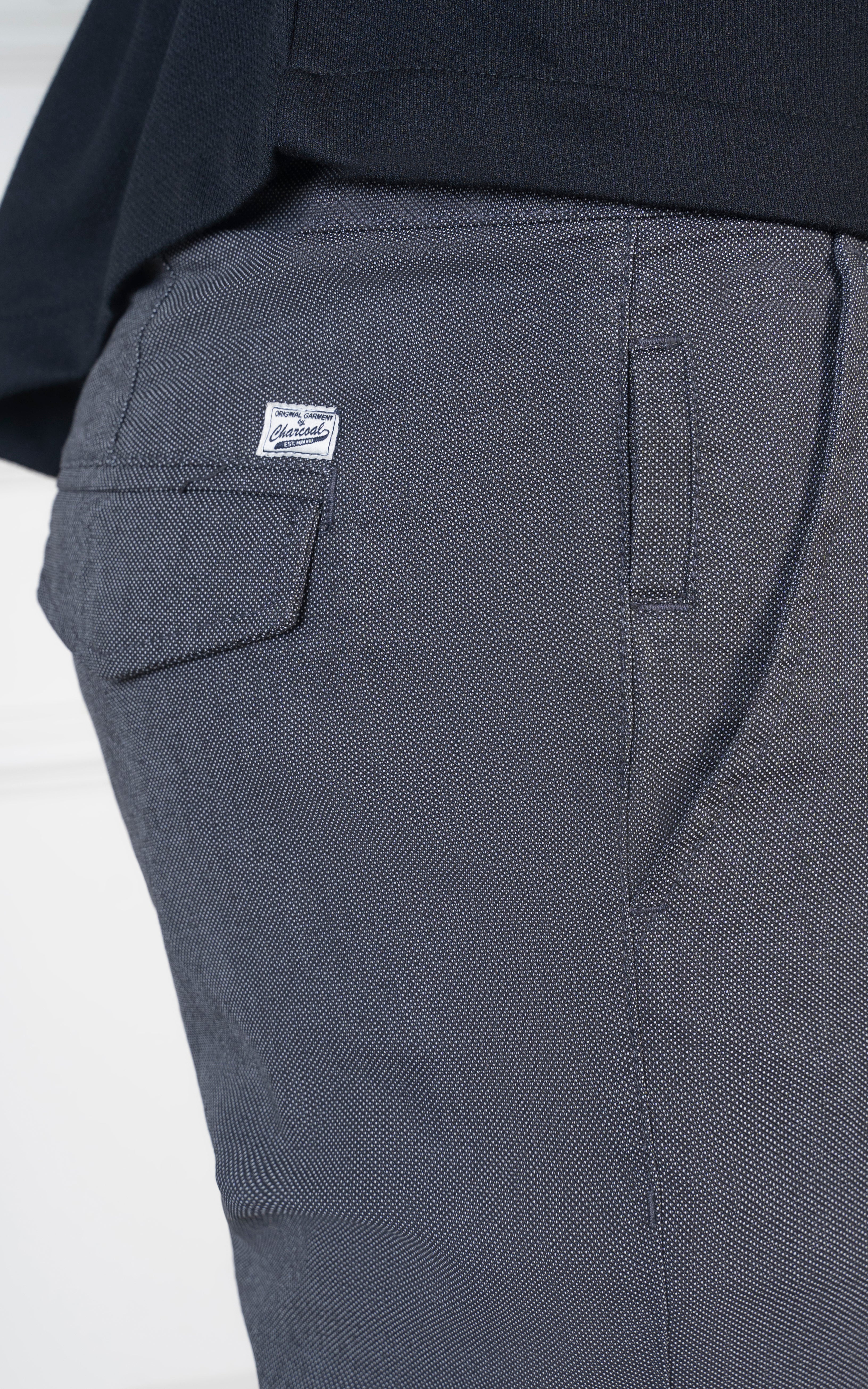 SLIM FIT TEXTURED PANT CHARCOAL