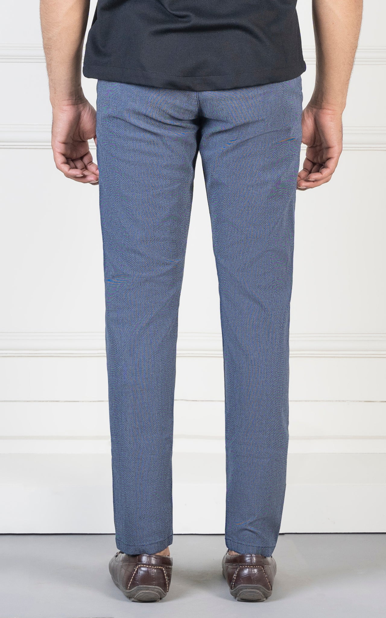 SLIM FIT TEXTURED PANT NAVY