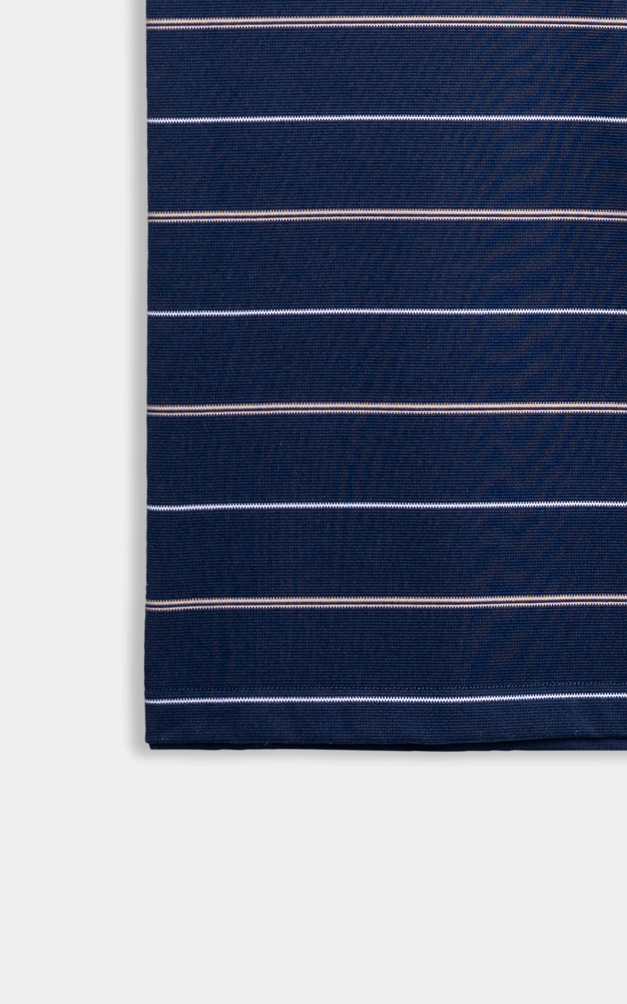 SMART FIT CLASSIC PREMIUM STRIPED POLO SHIRT NAVY