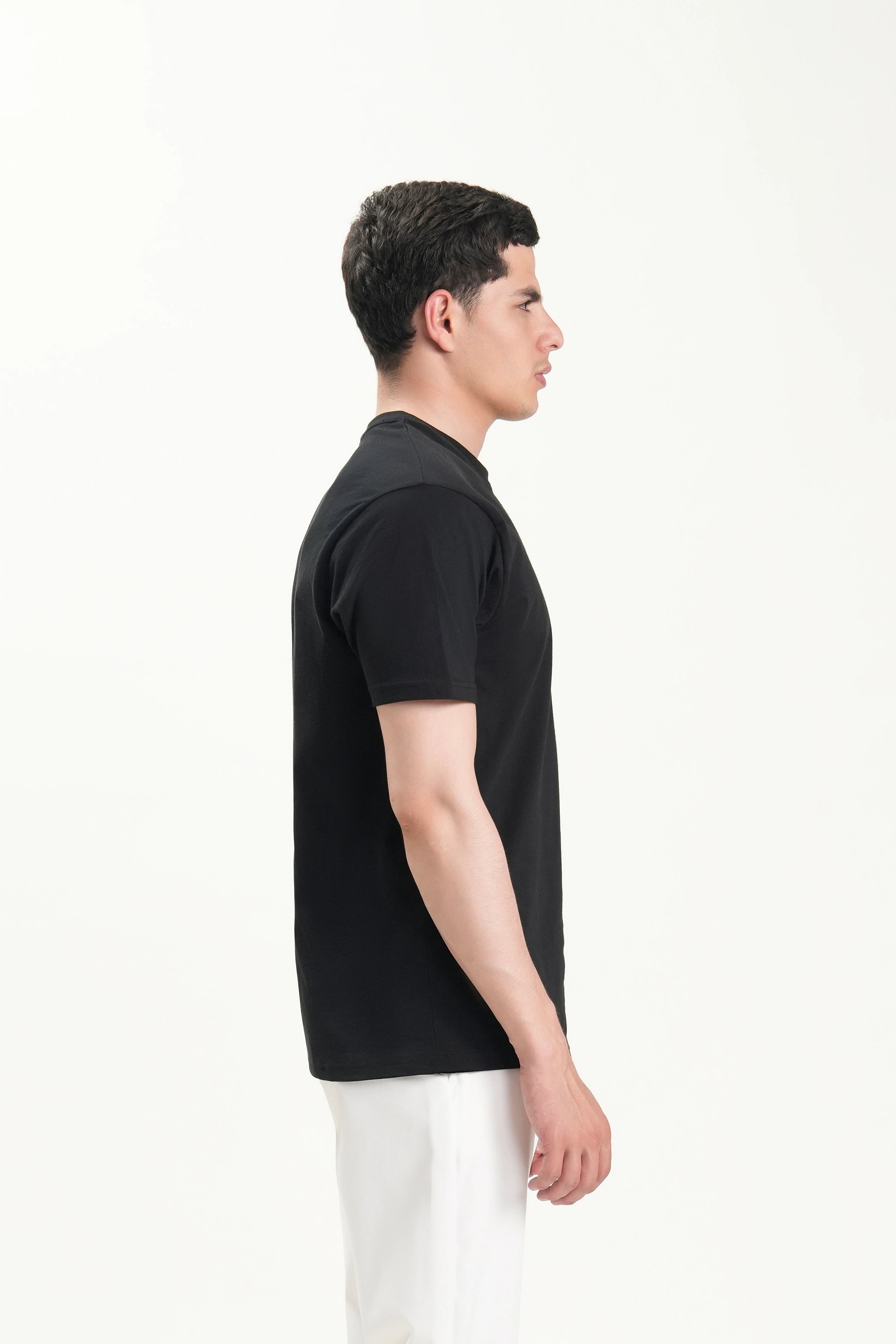 OVERZISE FIT GRAPHIC CREW NECK T SHIRT BLACK