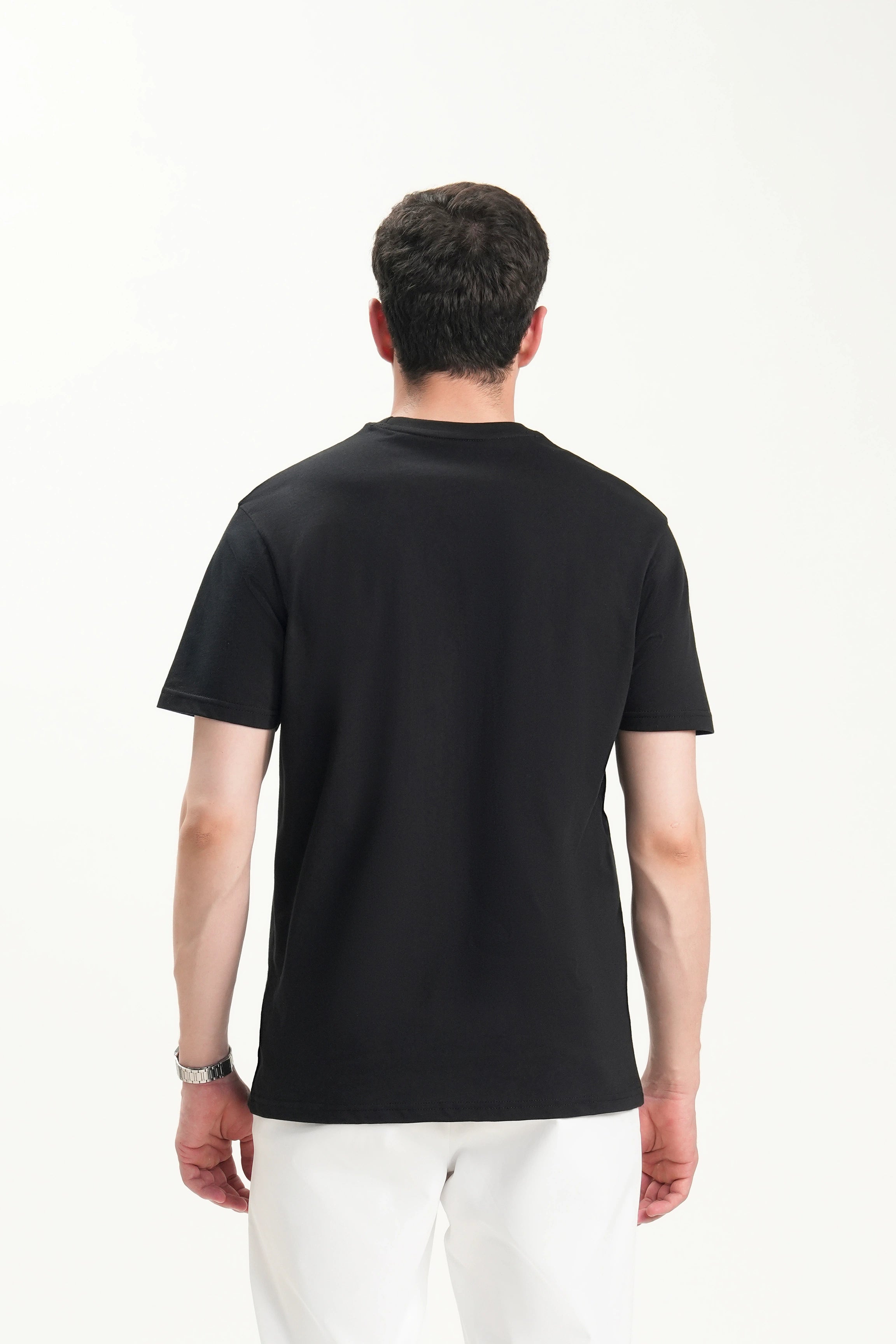 OVERZISE FIT GRAPHIC CREW NECK T SHIRT BLACK