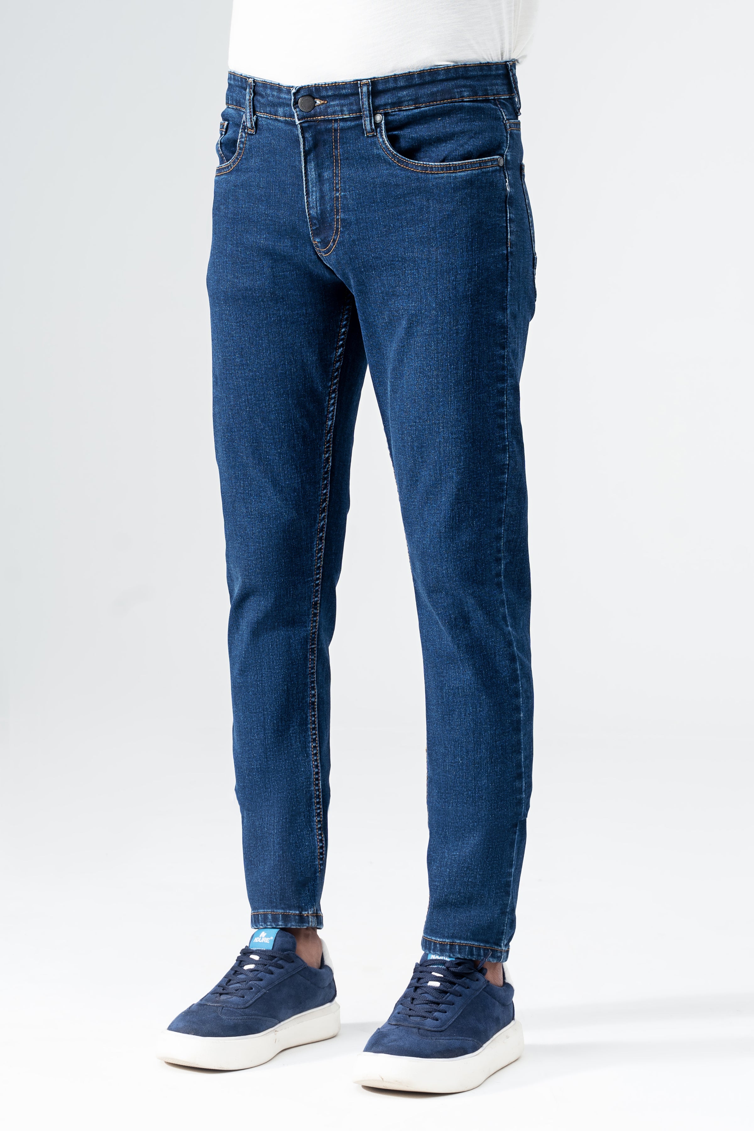 SLIM LEG DENIM JEANS DARK BLUE