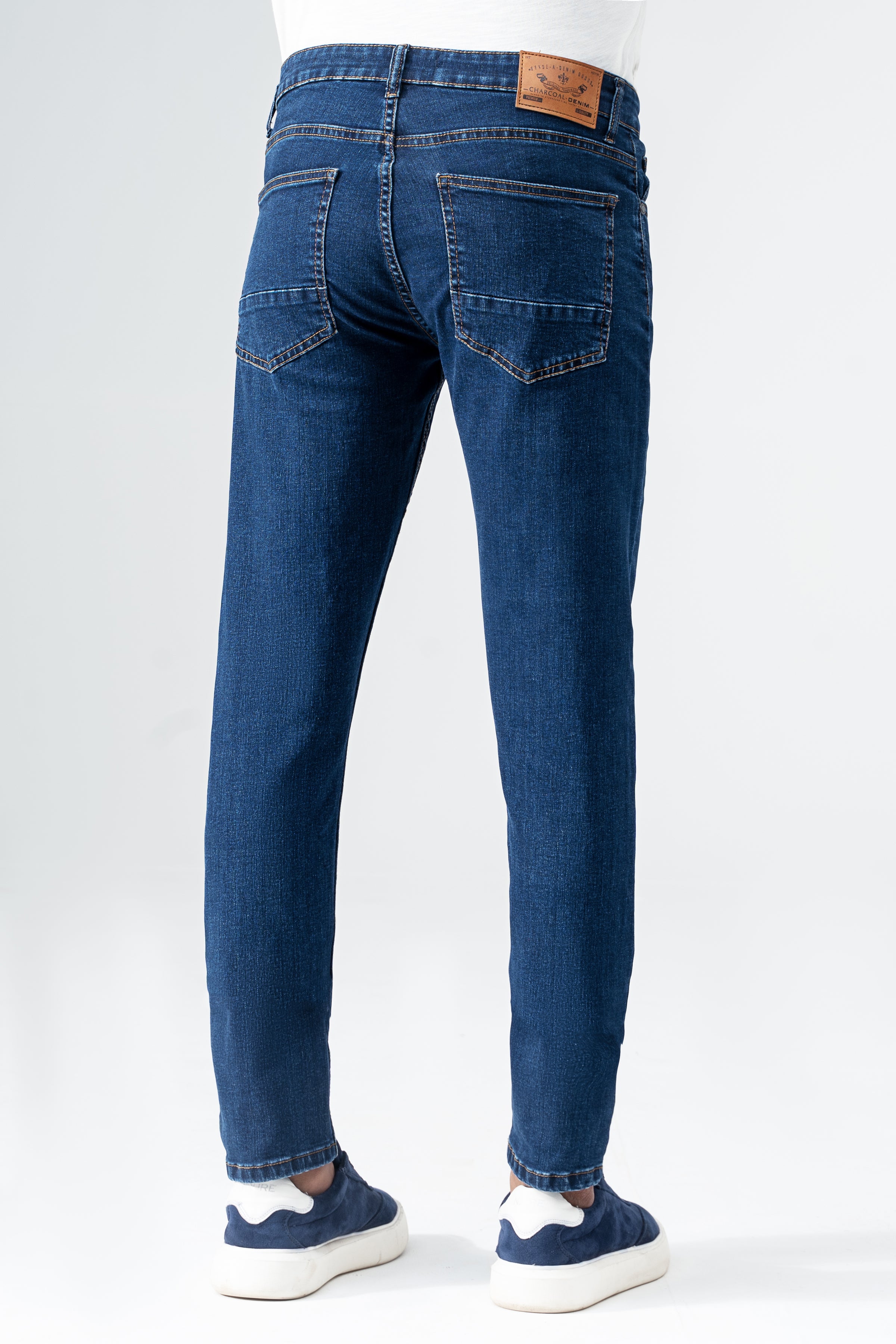 SLIM LEG DENIM JEANS DARK BLUE