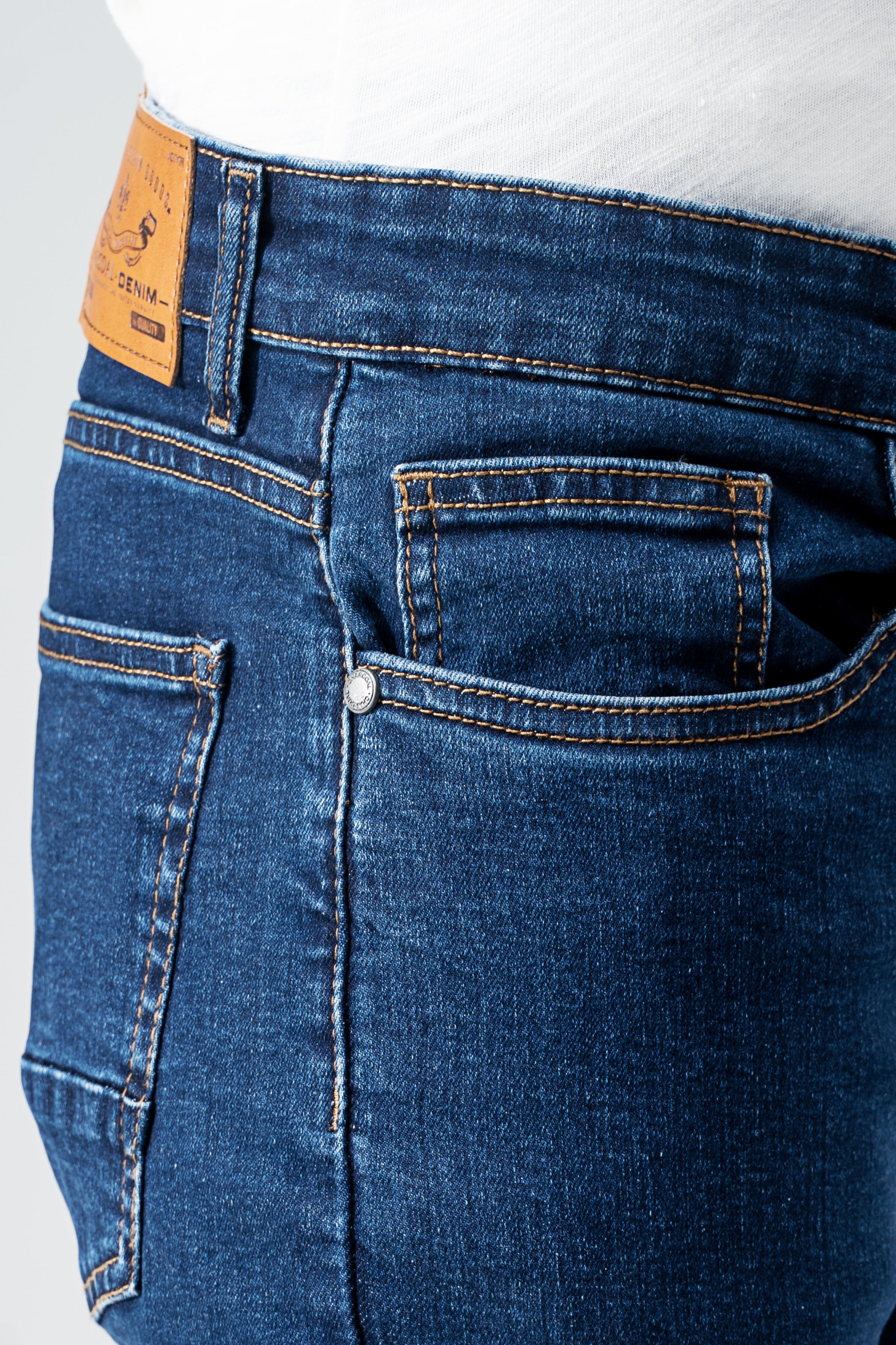SLIM LEG DENIM JEANS DARK BLUE