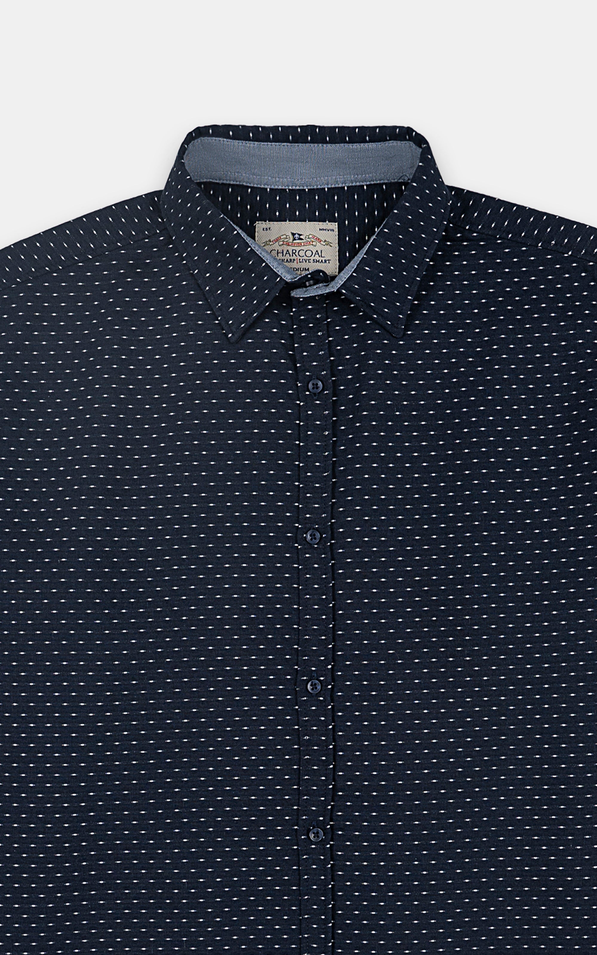 CASUAL SHIRT NAVY TEXTURE
