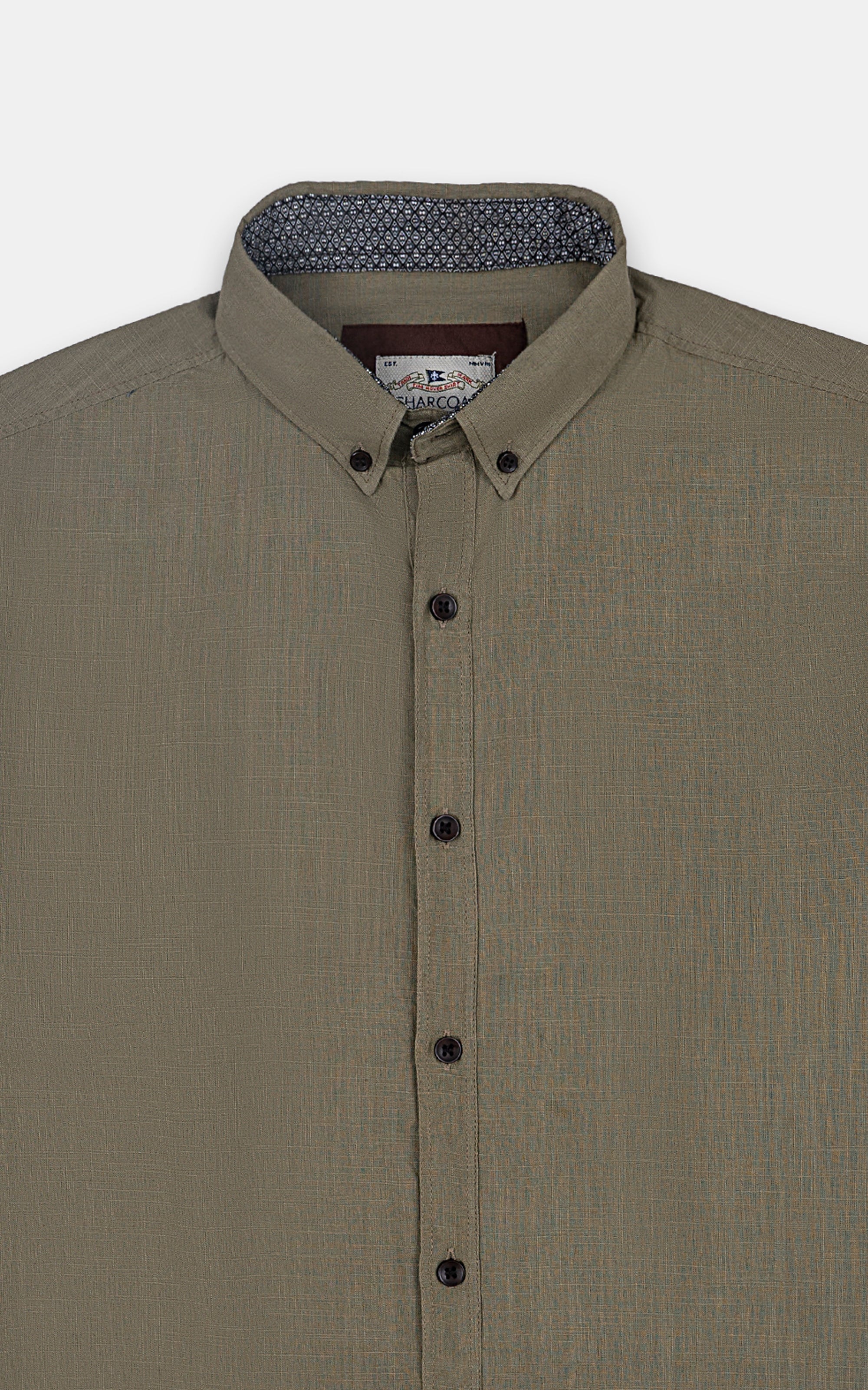 CASUAL SHIRT KHAKI SELF TEXTURE