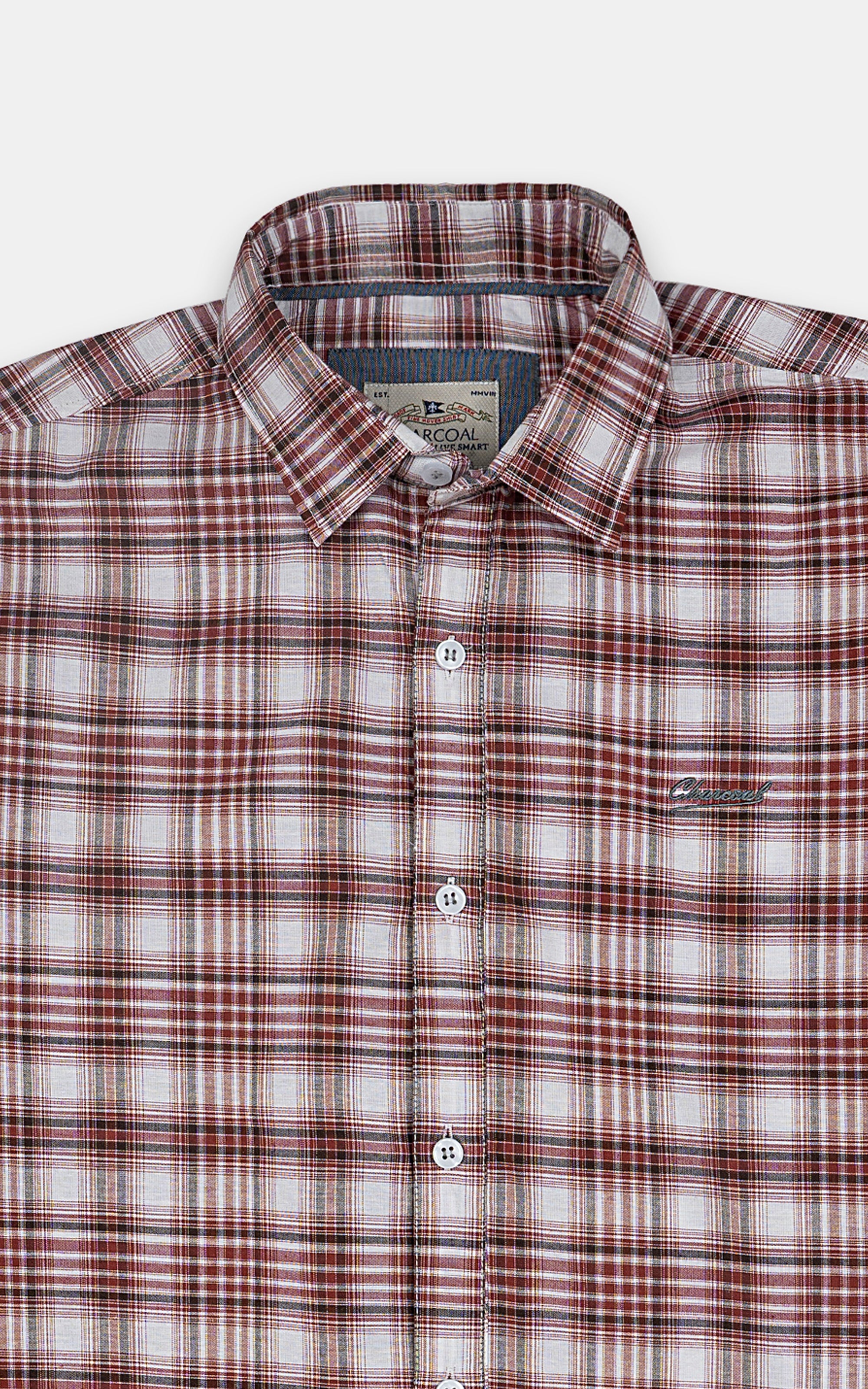 CASUAL SHIRT RUST CHECK