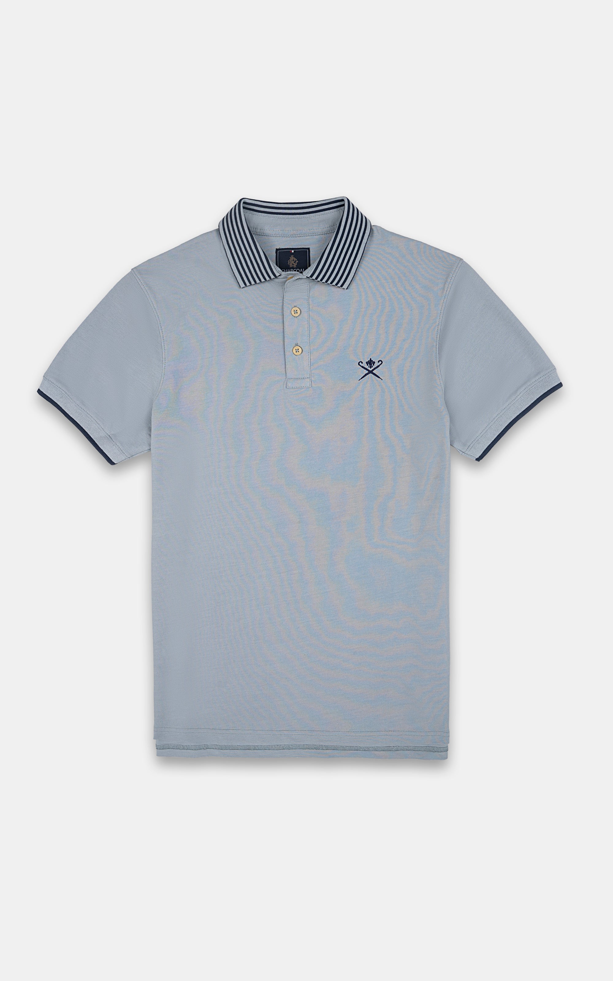 CLASSIC POLO JACQUARD COLLAR SKY BLUE