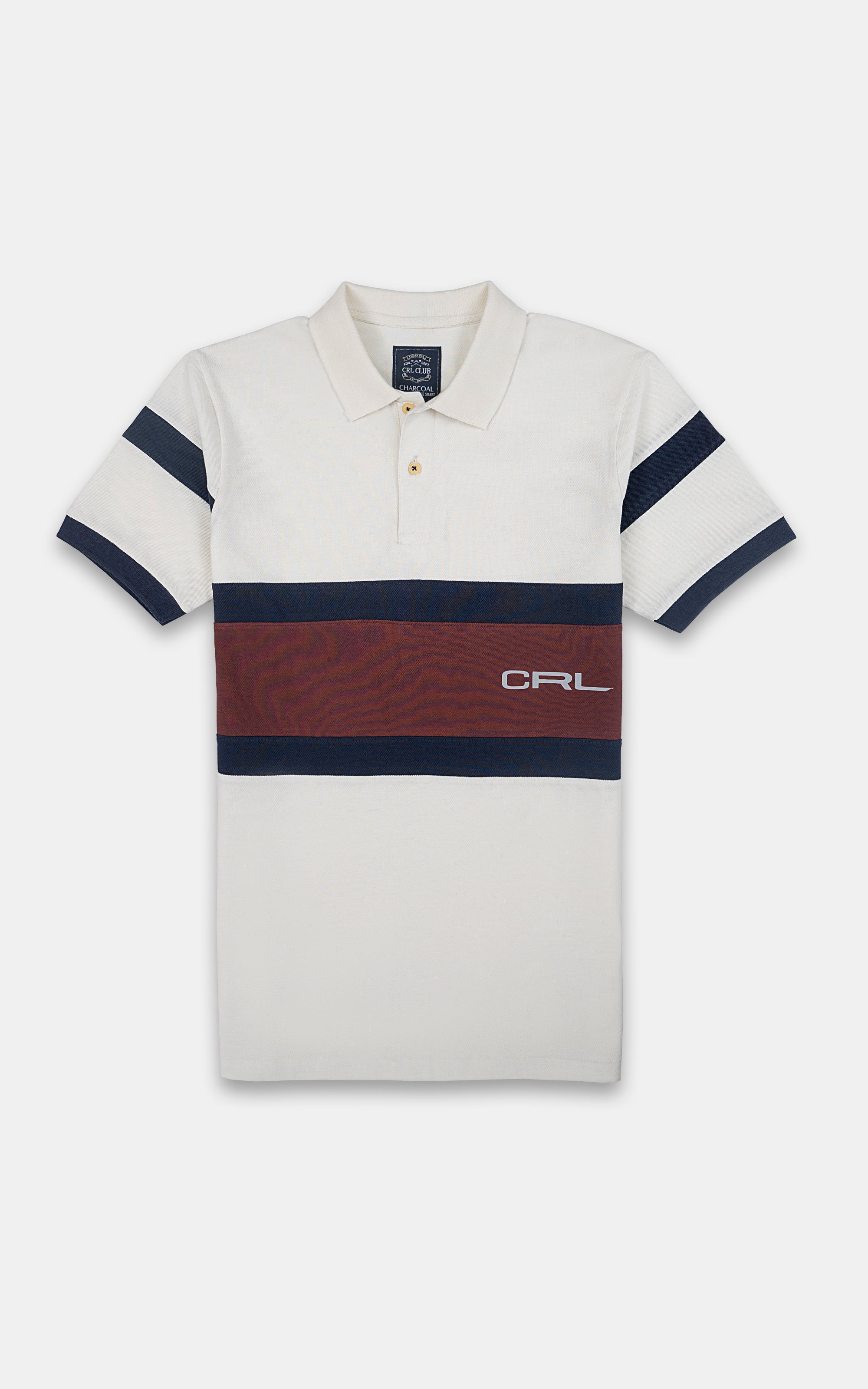 CUT AND SEW FASHION POLO WHITE
