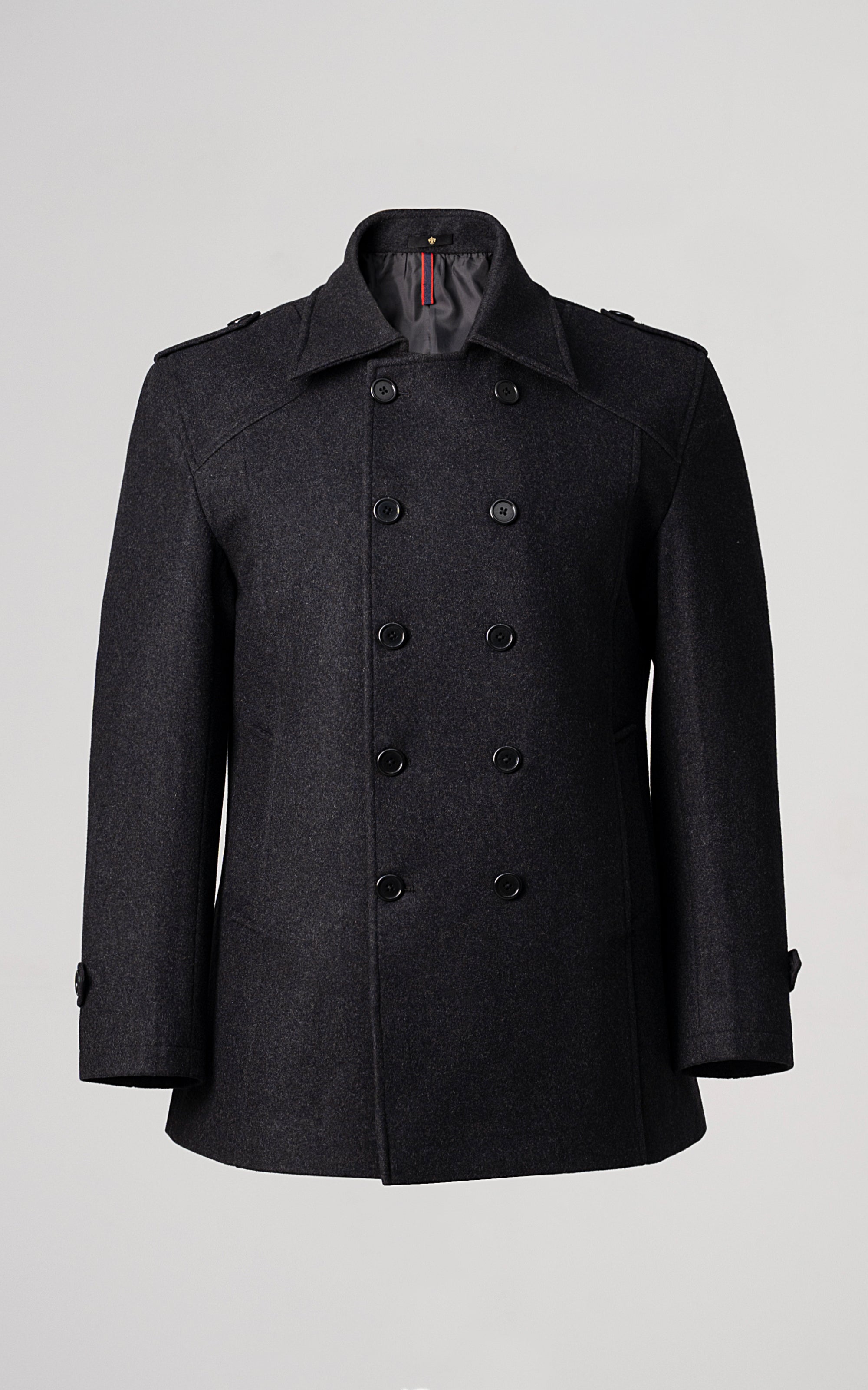 Shop DOUBLE BREASTED PEACOAT CHARCOAL For Men Online