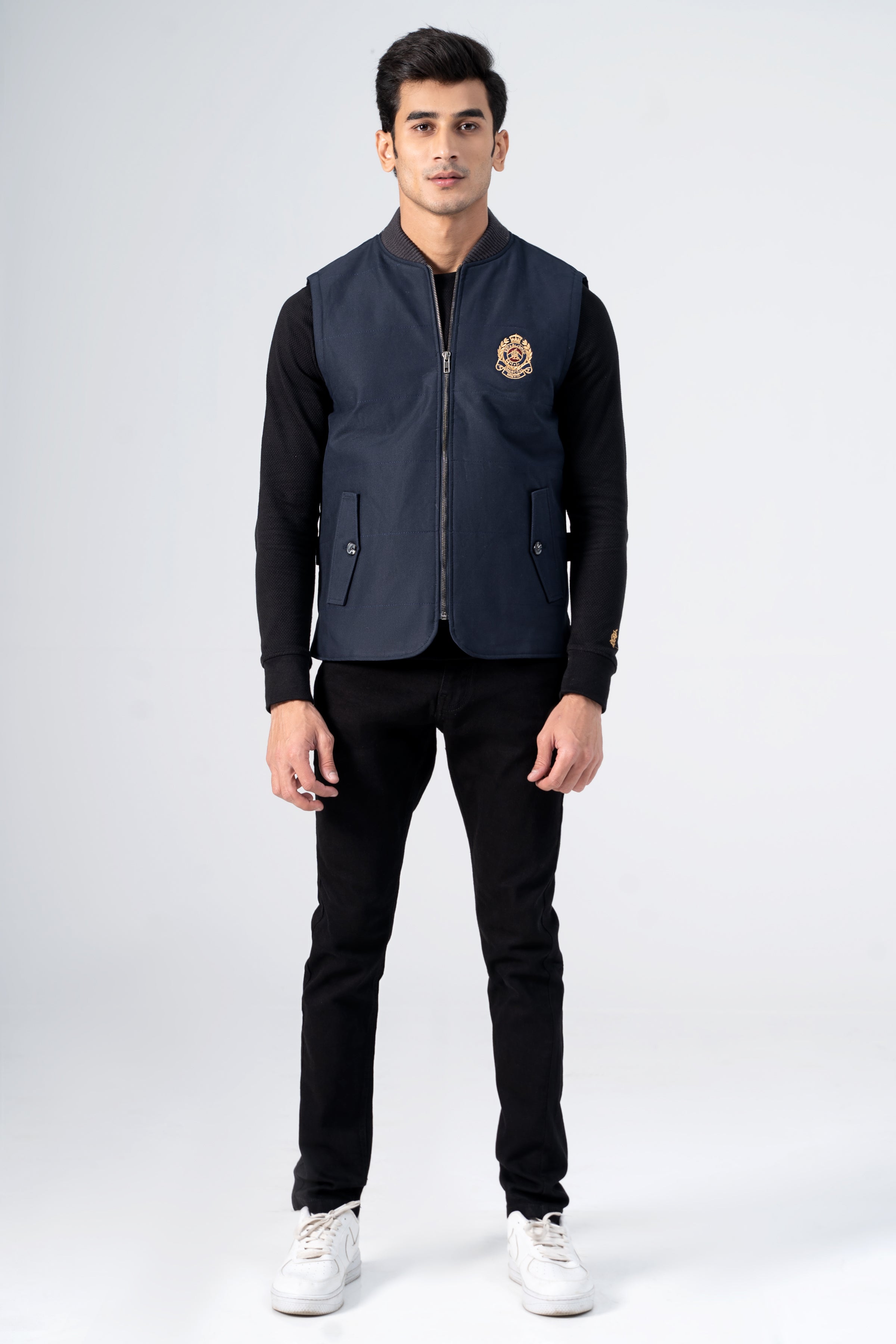 Quilted Wadded Jacket Navy