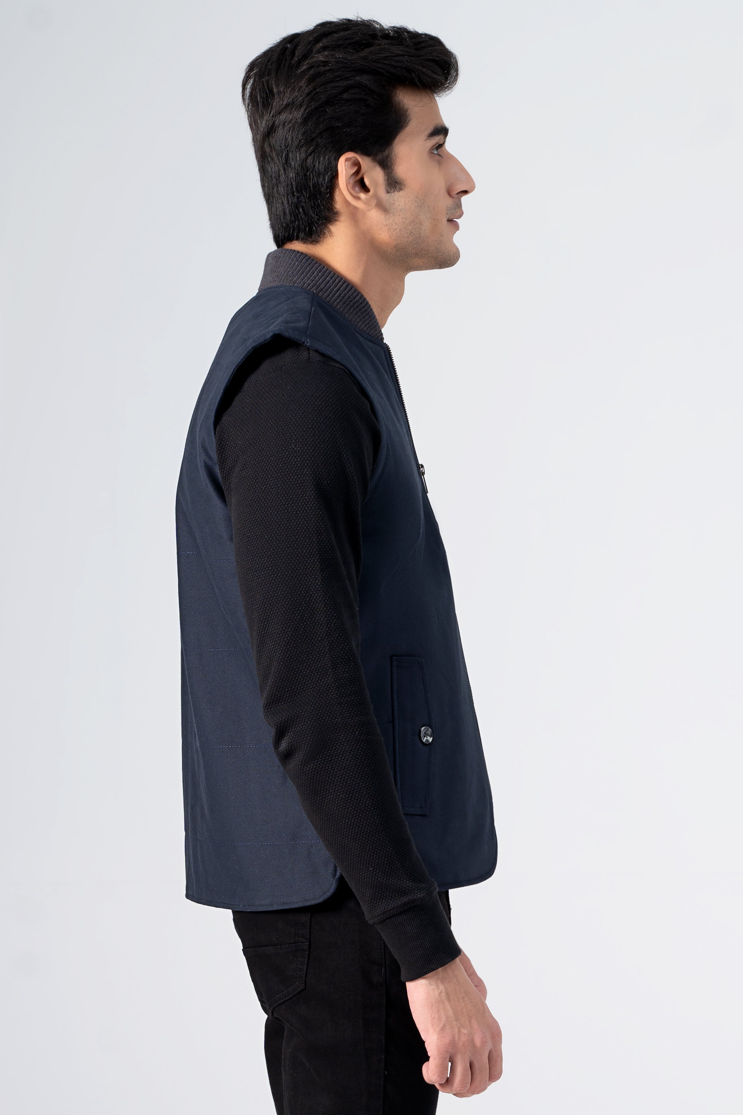 Quilted Wadded Jacket Navy