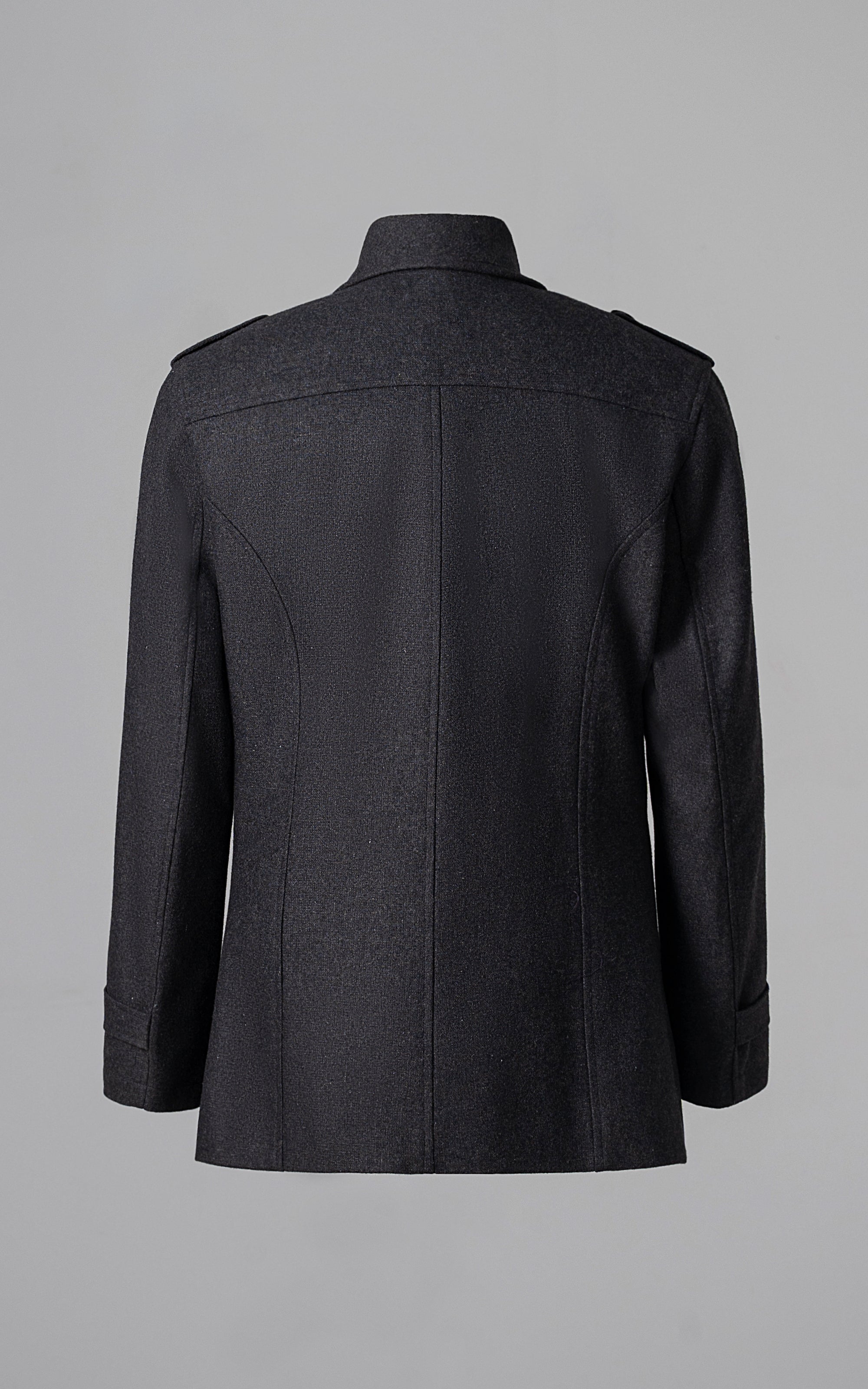 DOUBLE BREASTED PEACOAT CHARCOAL