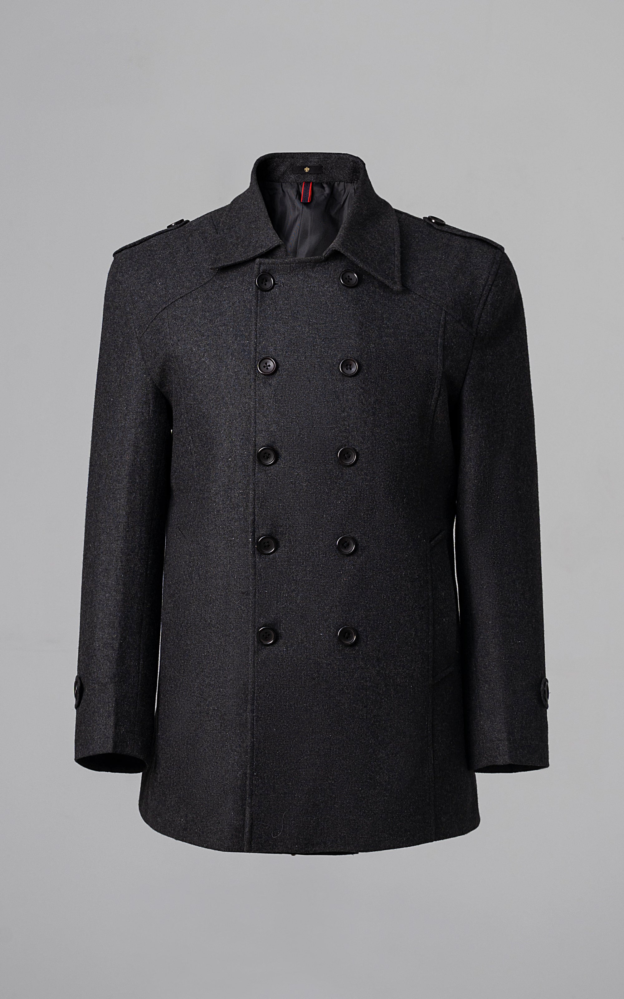 Gianni Double Breast Coat - Charcoal