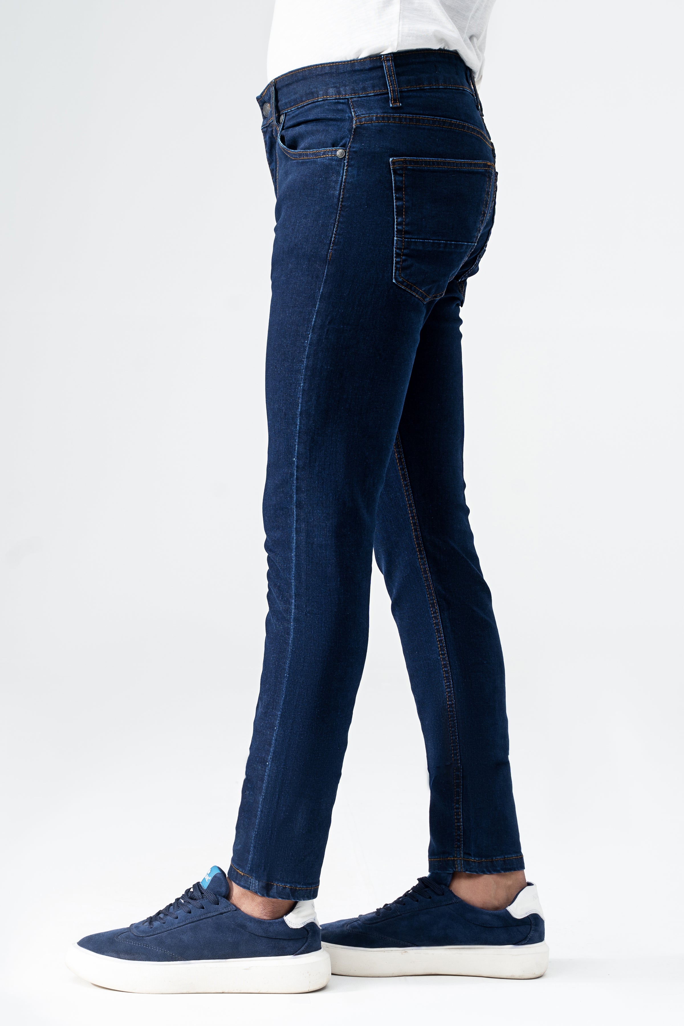 SLIM LEG DENIM JEANS DARK BLUE