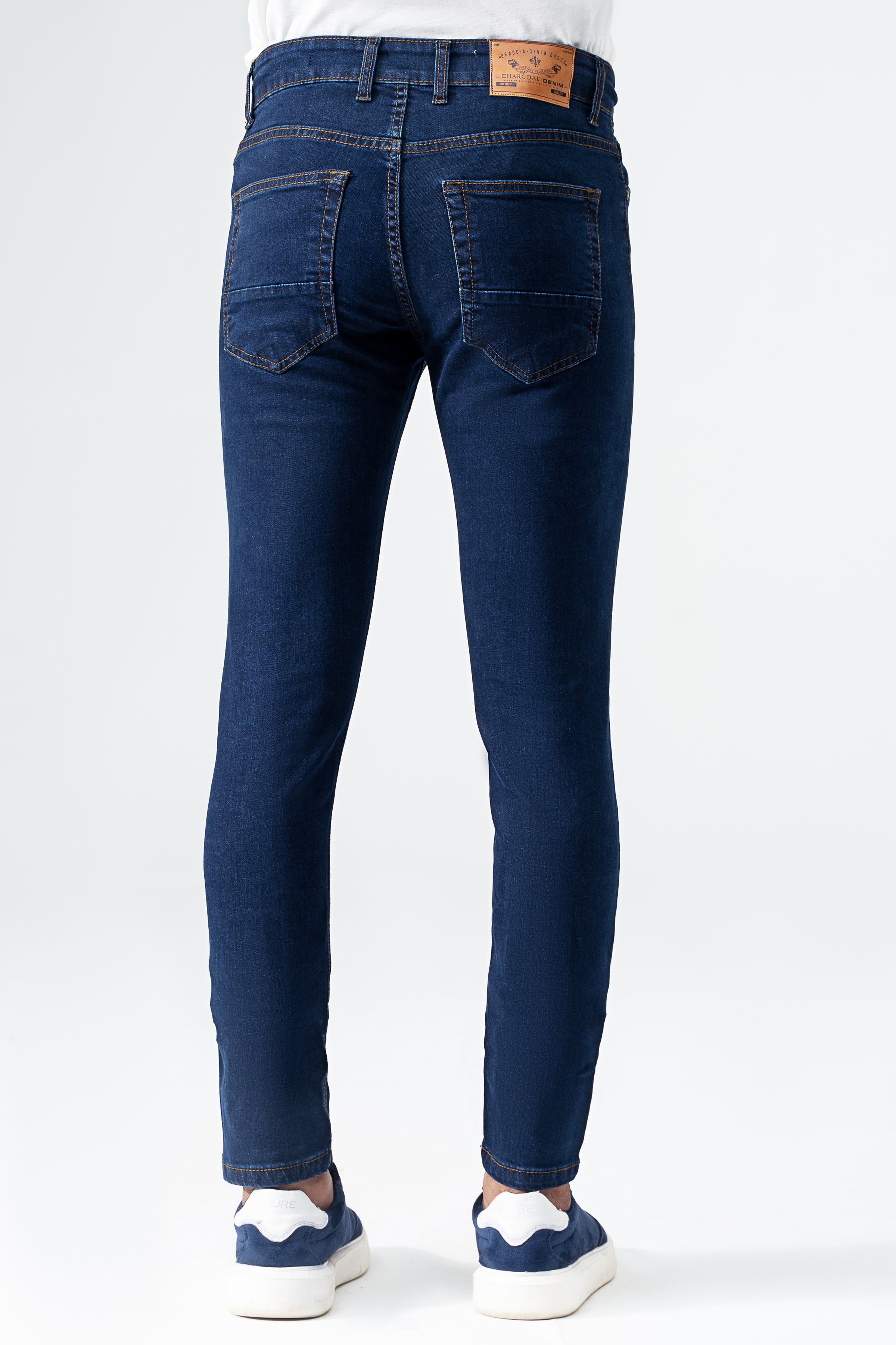 SLIM LEG DENIM JEANS DARK BLUE