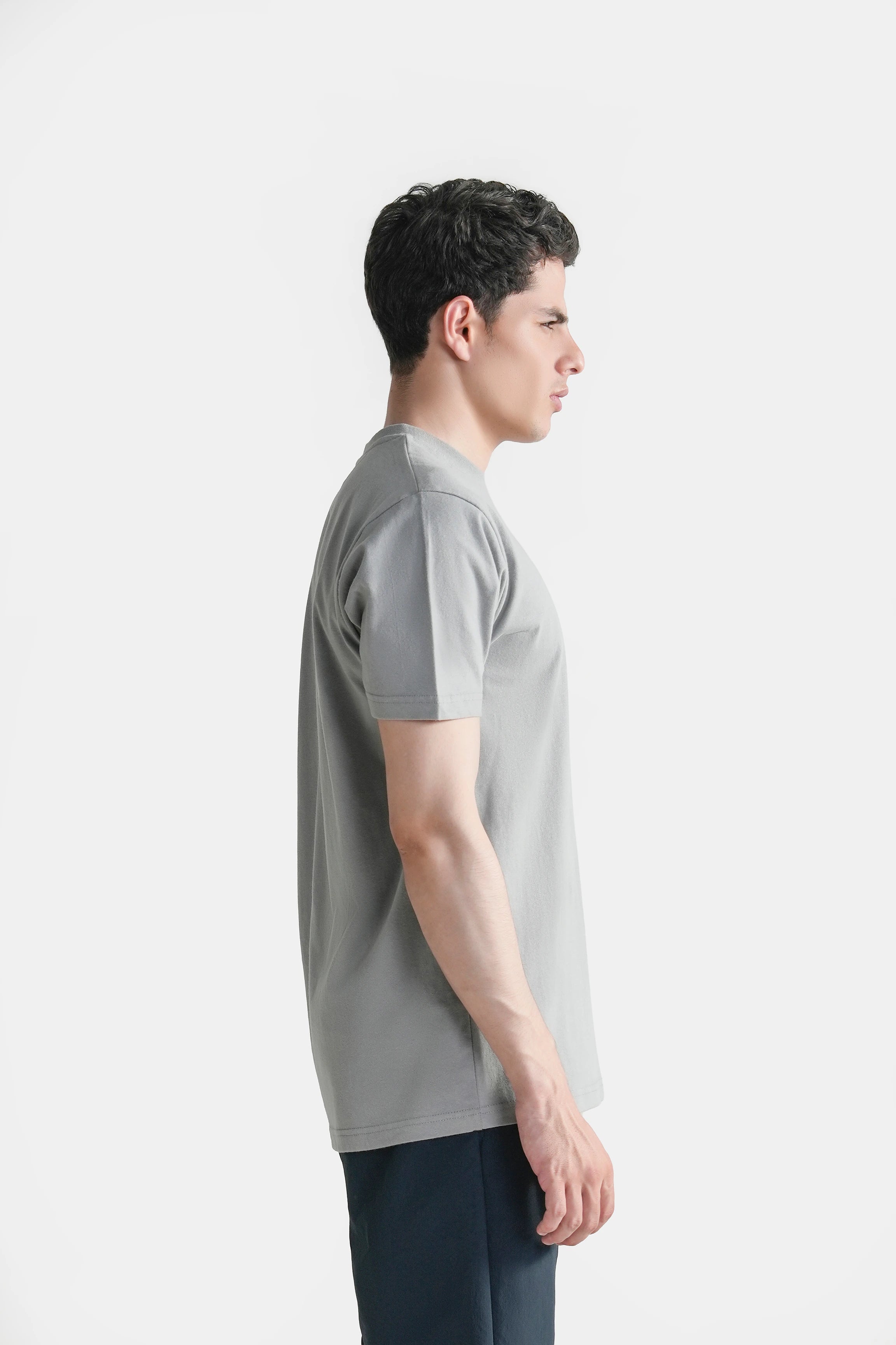HALF SLEEVES SLEEPWEAR CREW NECK T SHIRT GREY