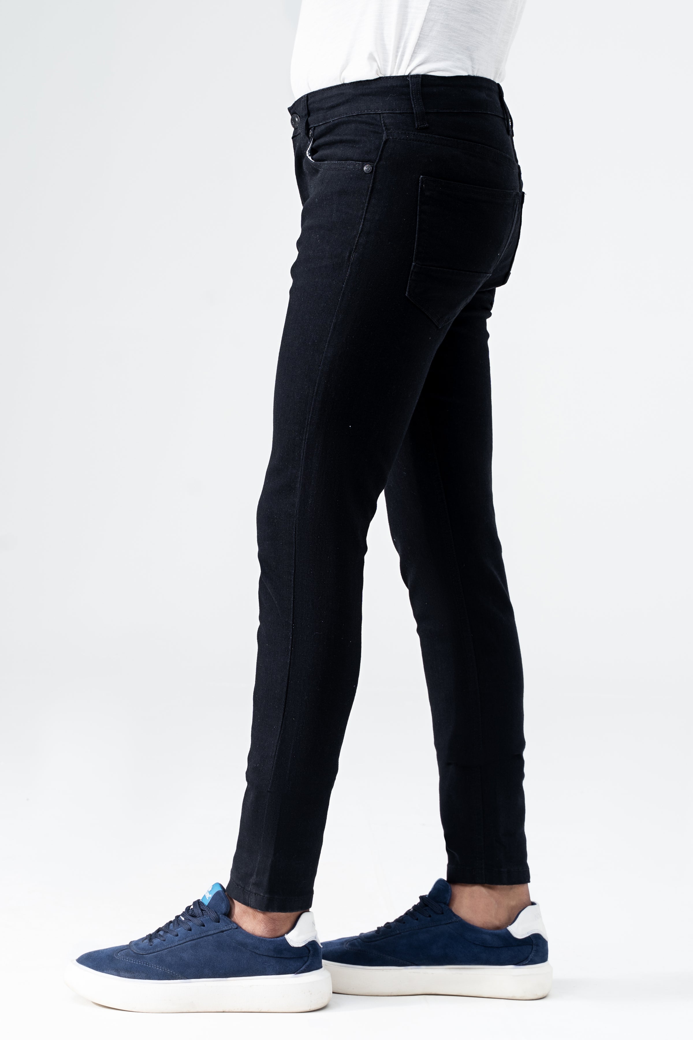 SLIM LEG DENIM JEANS BLACK
